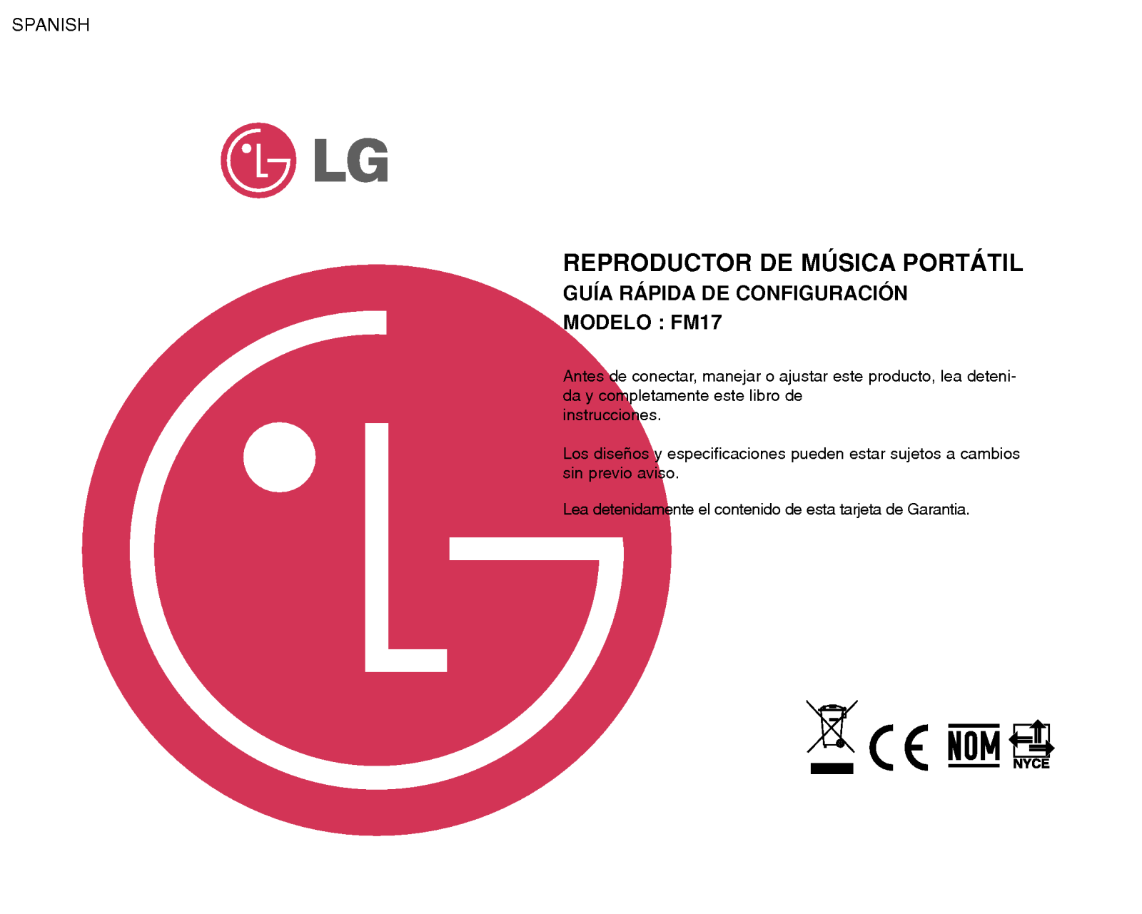 Lg MF-FM17 user Manual