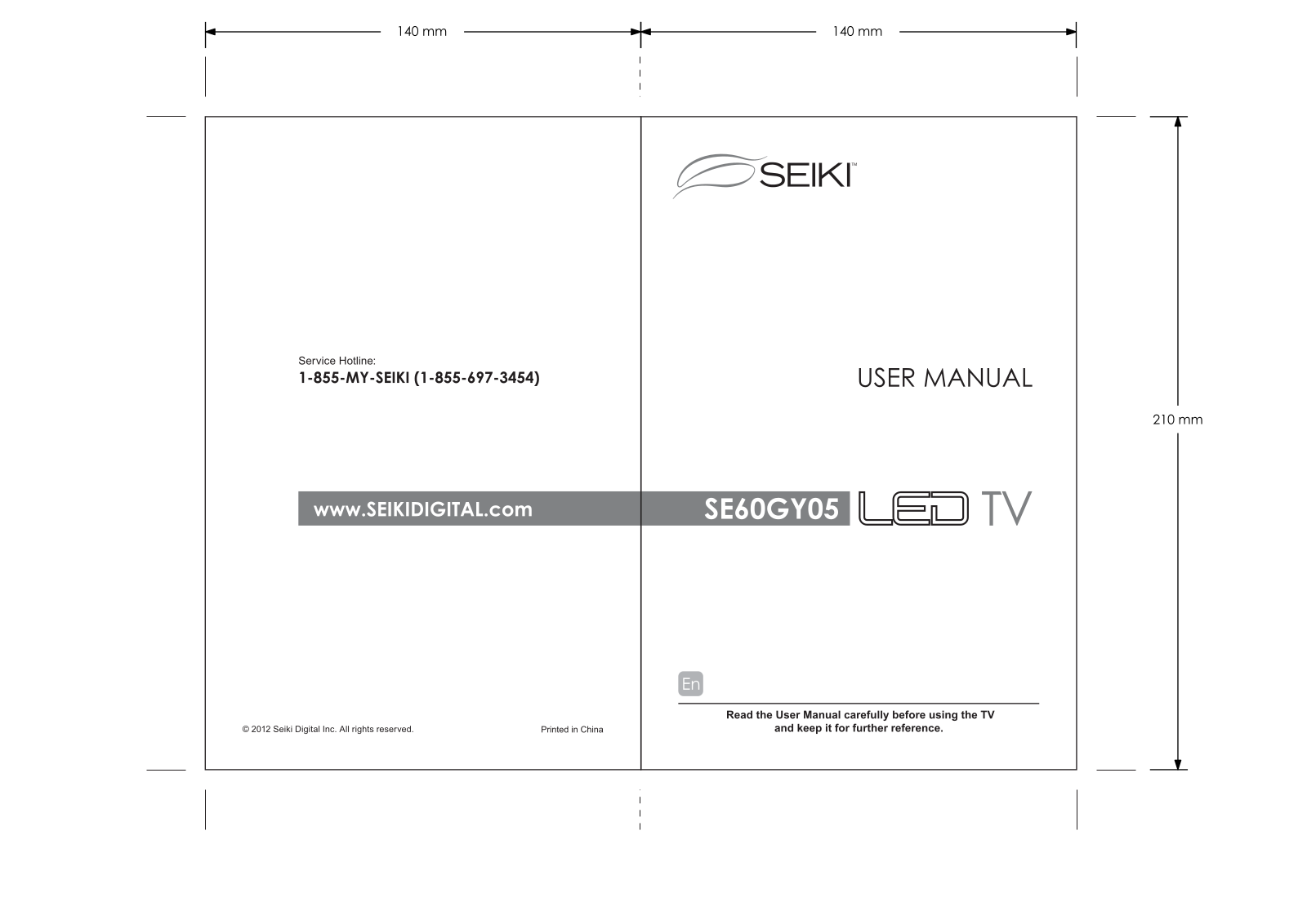 SEIKI Digital SE60GY05 User Manual