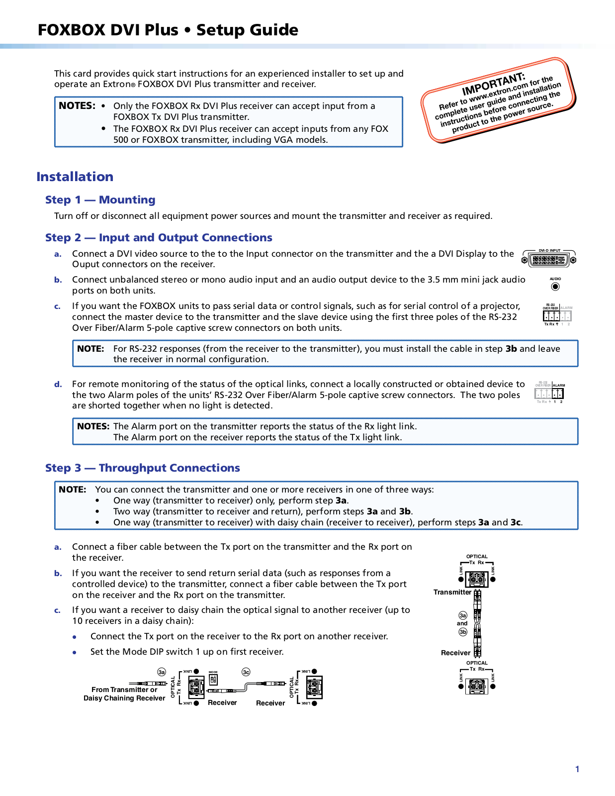 Extron Electronics FOXBOX DVI Plus User Manual