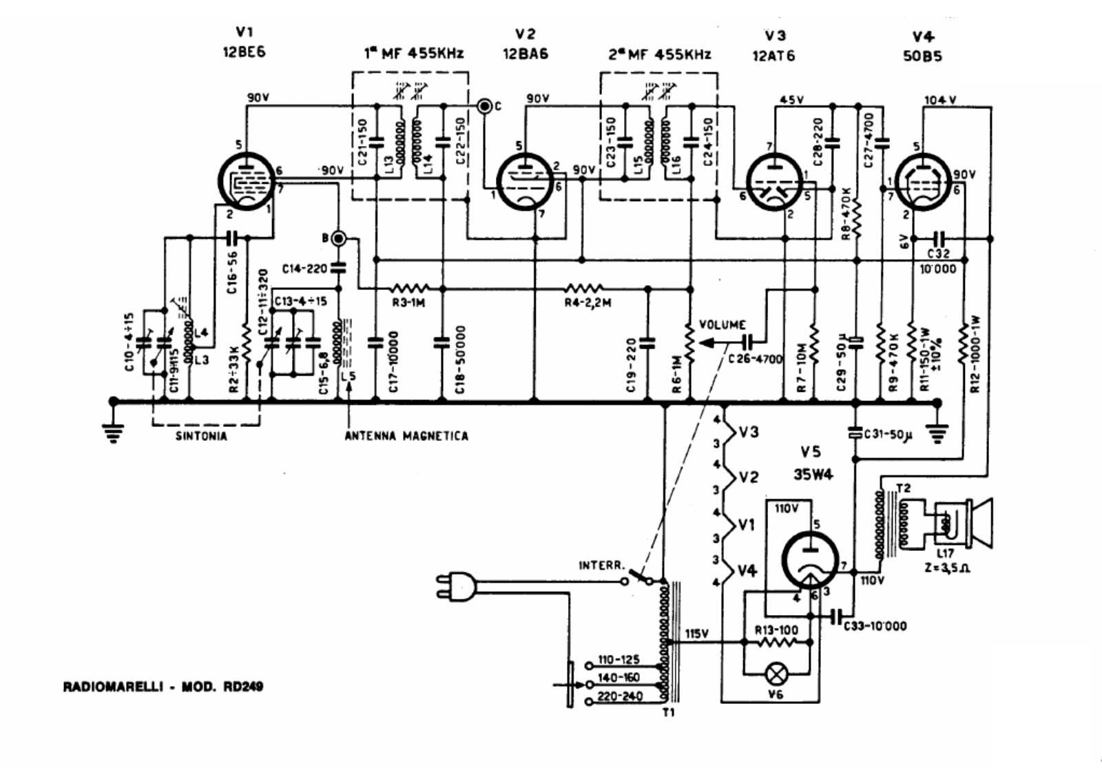 Radiomarelli rd249 schematic