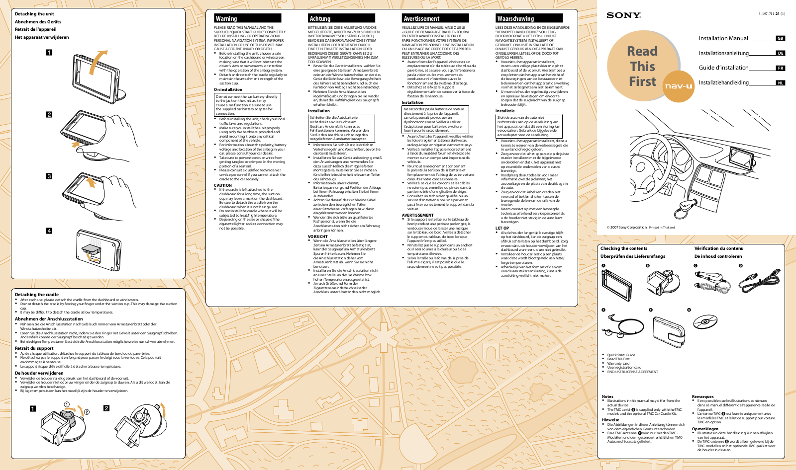 SONY Nav-U User Manual