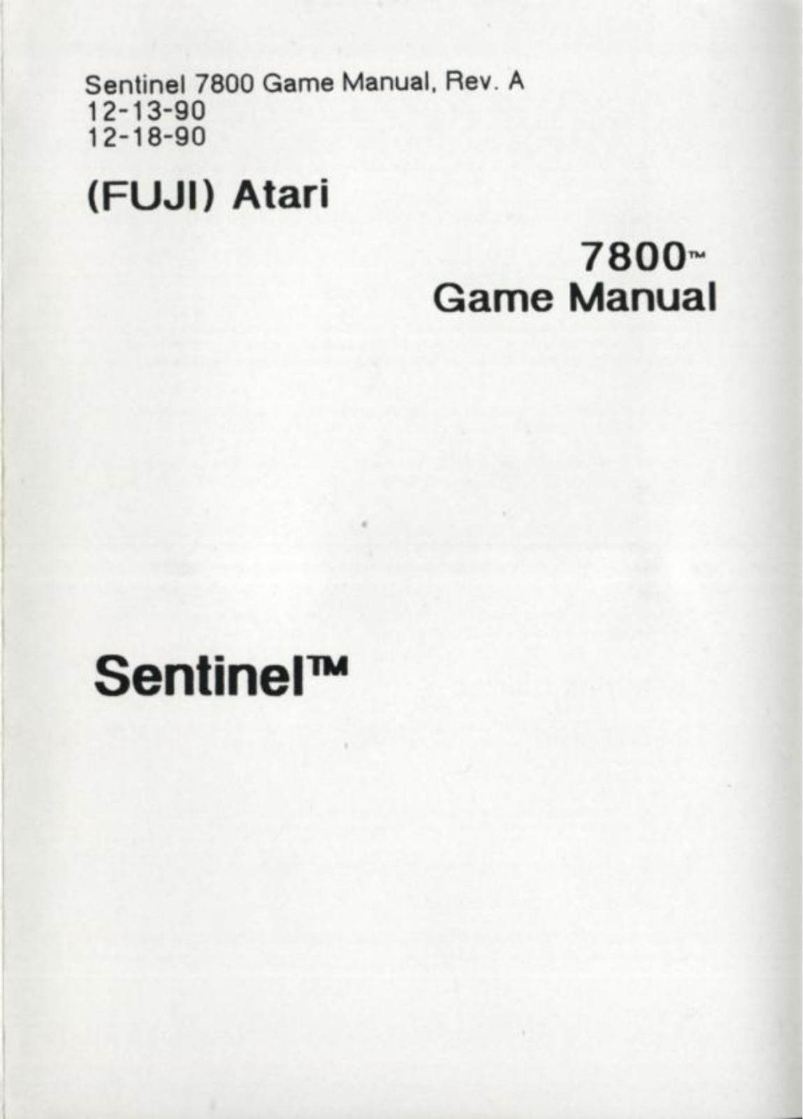 Atari Sentinel (1991) User guide