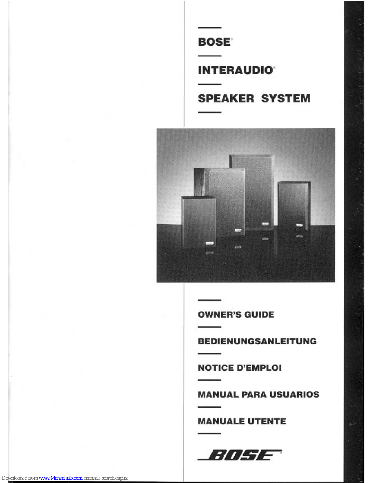 Bose Interaudio, Interaudio 1000, Interaudio 2000, Interaudio 3000, Interaudio 4000 Owner's Manual