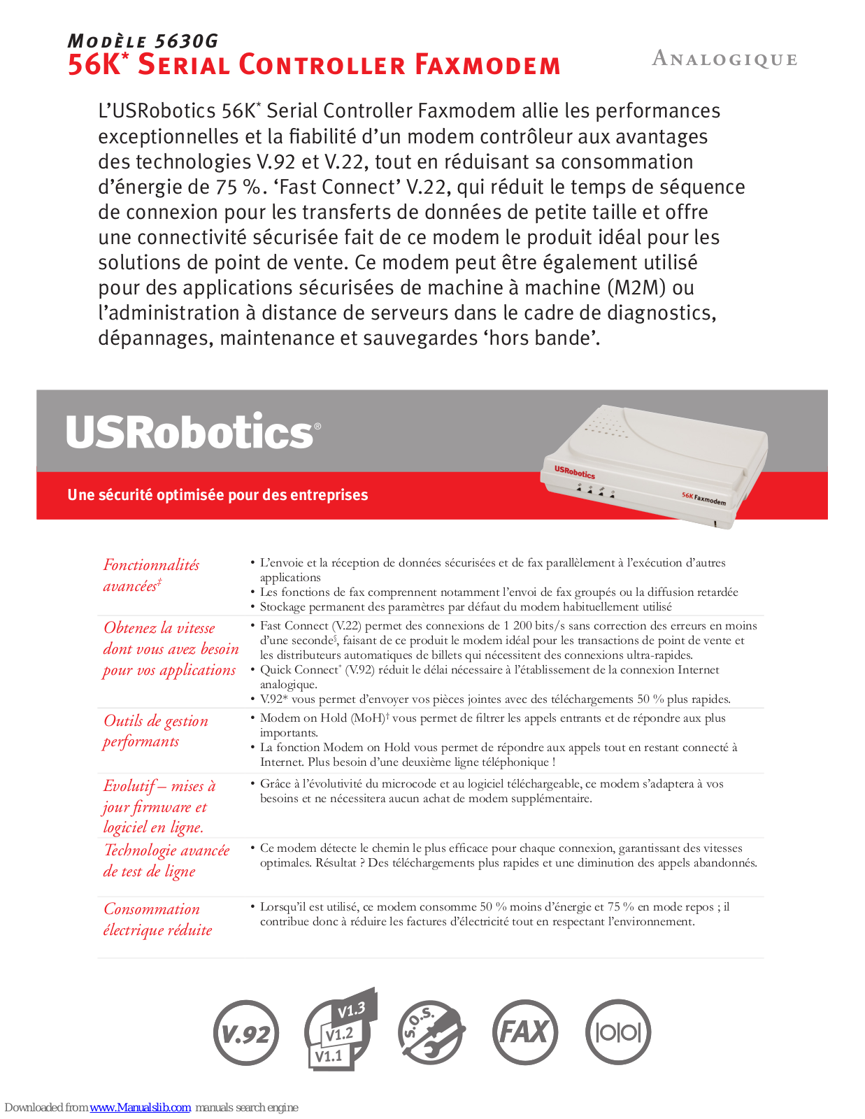 US Robotics 5630G Caractéristiques