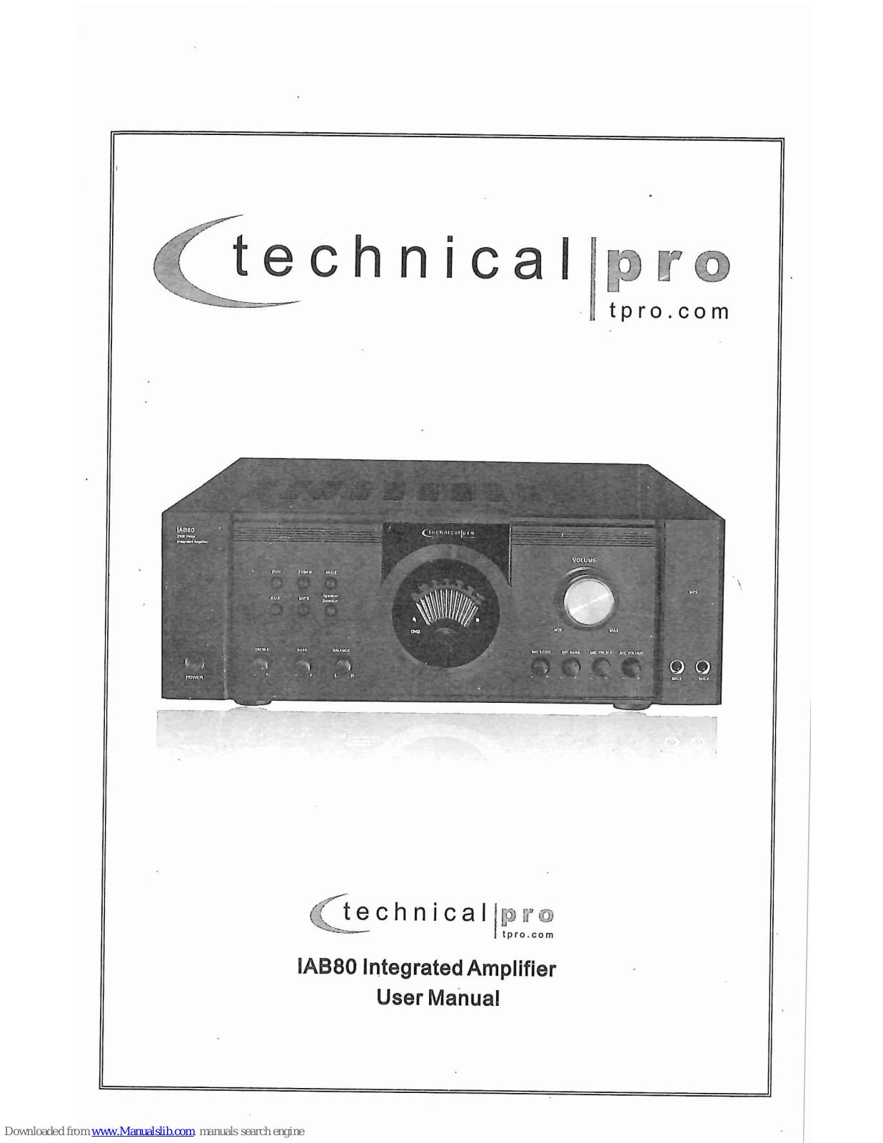 Technical Pro IAB80 User Manual