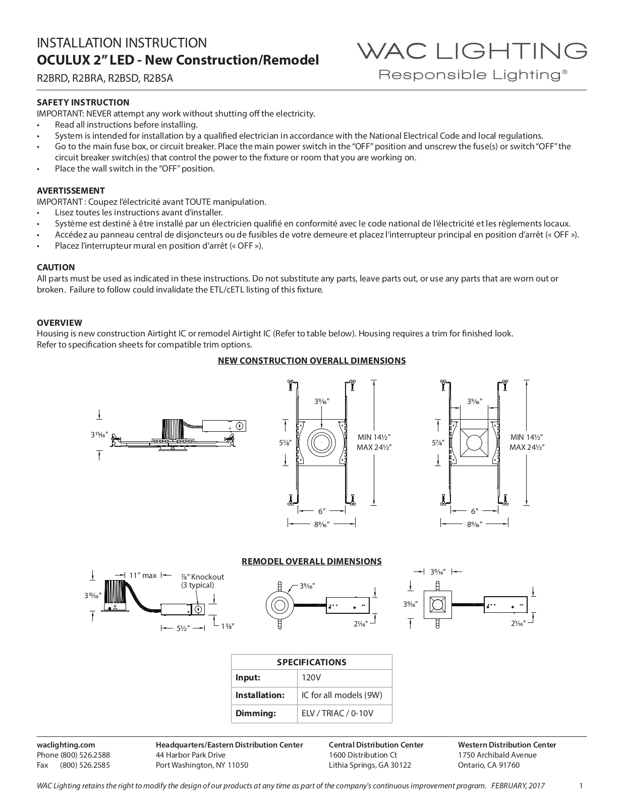 WAC Lighting XDMK1474 Installation & Assembly - ManualMachine.com