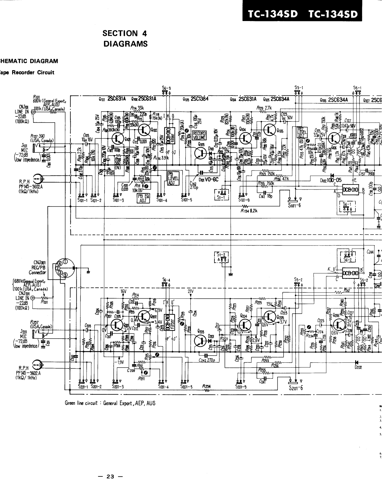 Sony TC-134-SD Schematic