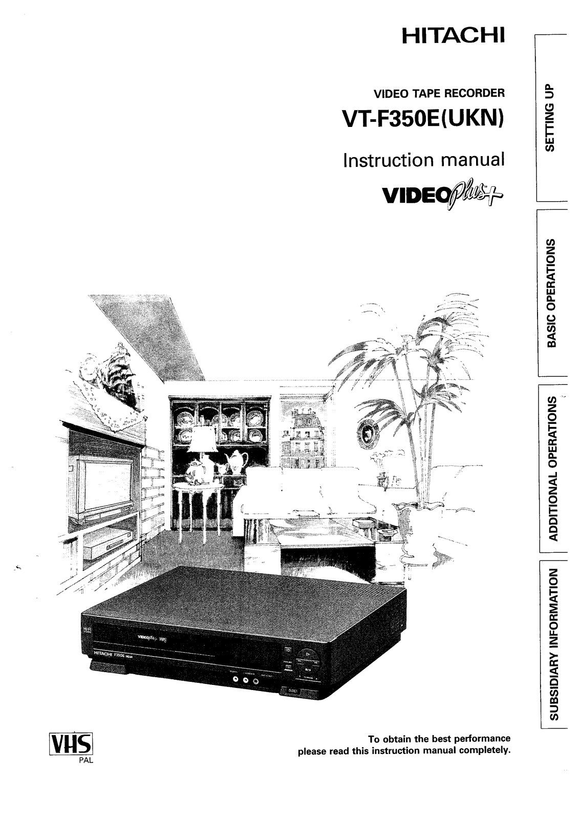 Hitachi VTF350EUKN User Manual