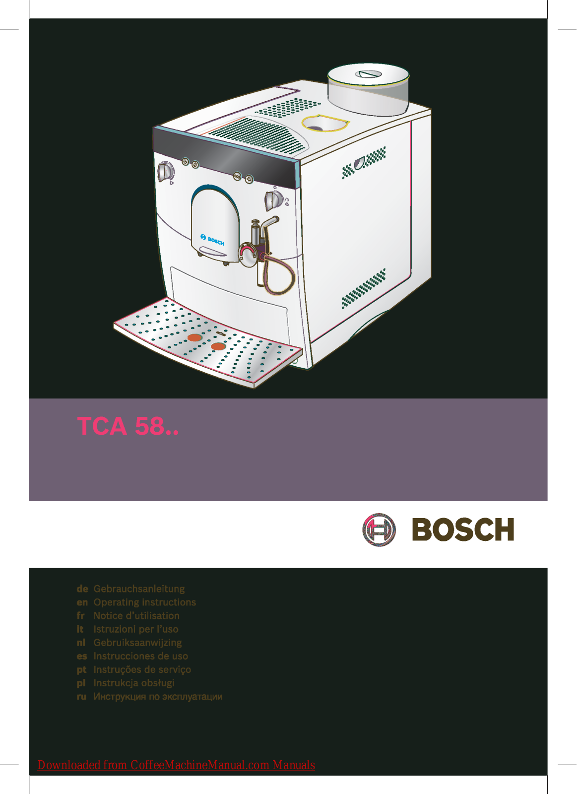 Bosch TCA 58 Operating Instructions Manual