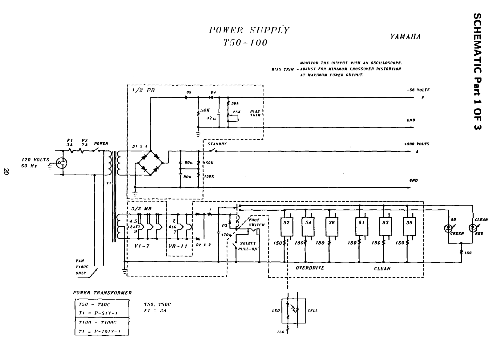 Yamaha T-100, T-50 Schematic