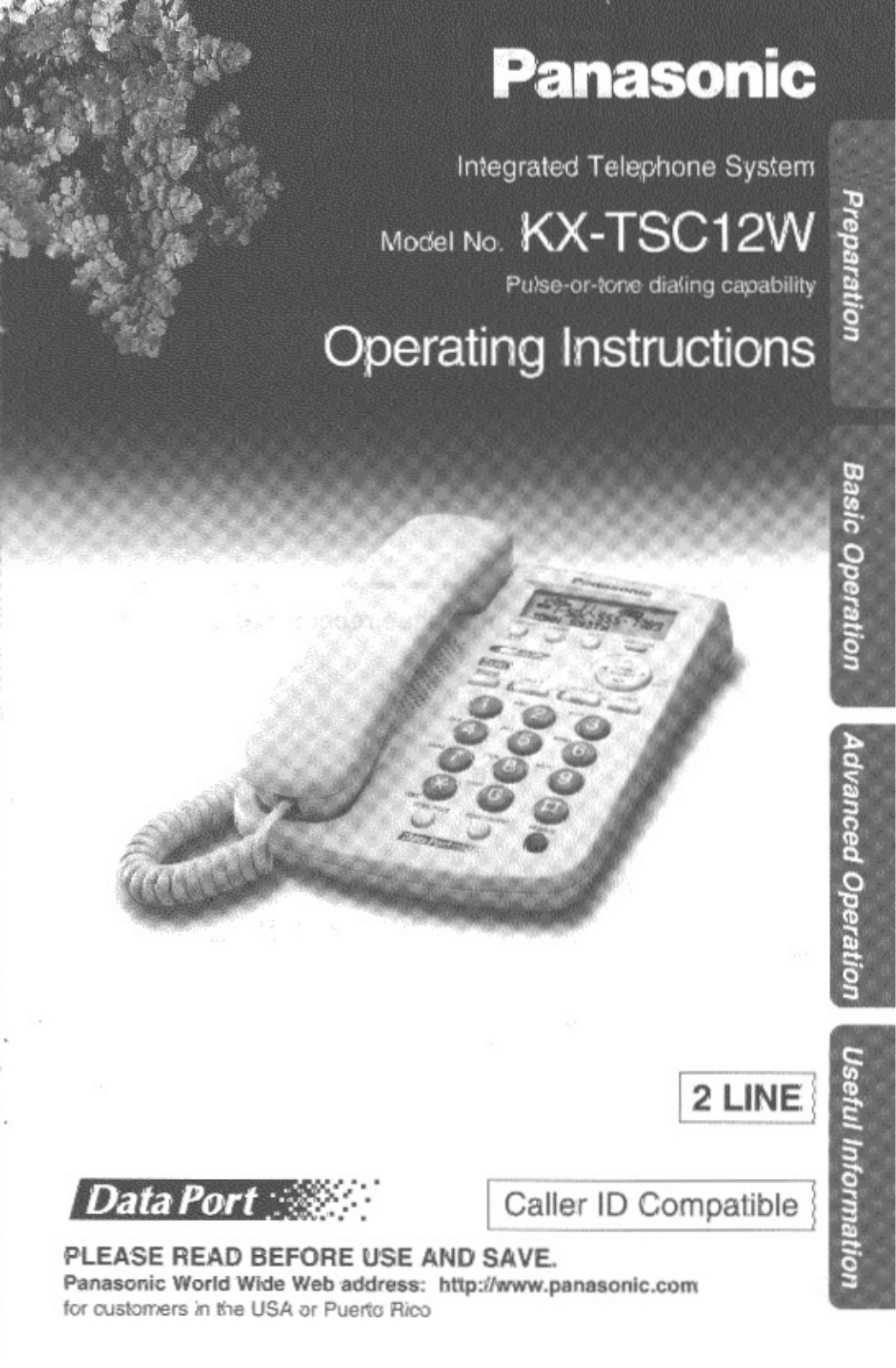 Panasonic KX-TSC12W User Manual