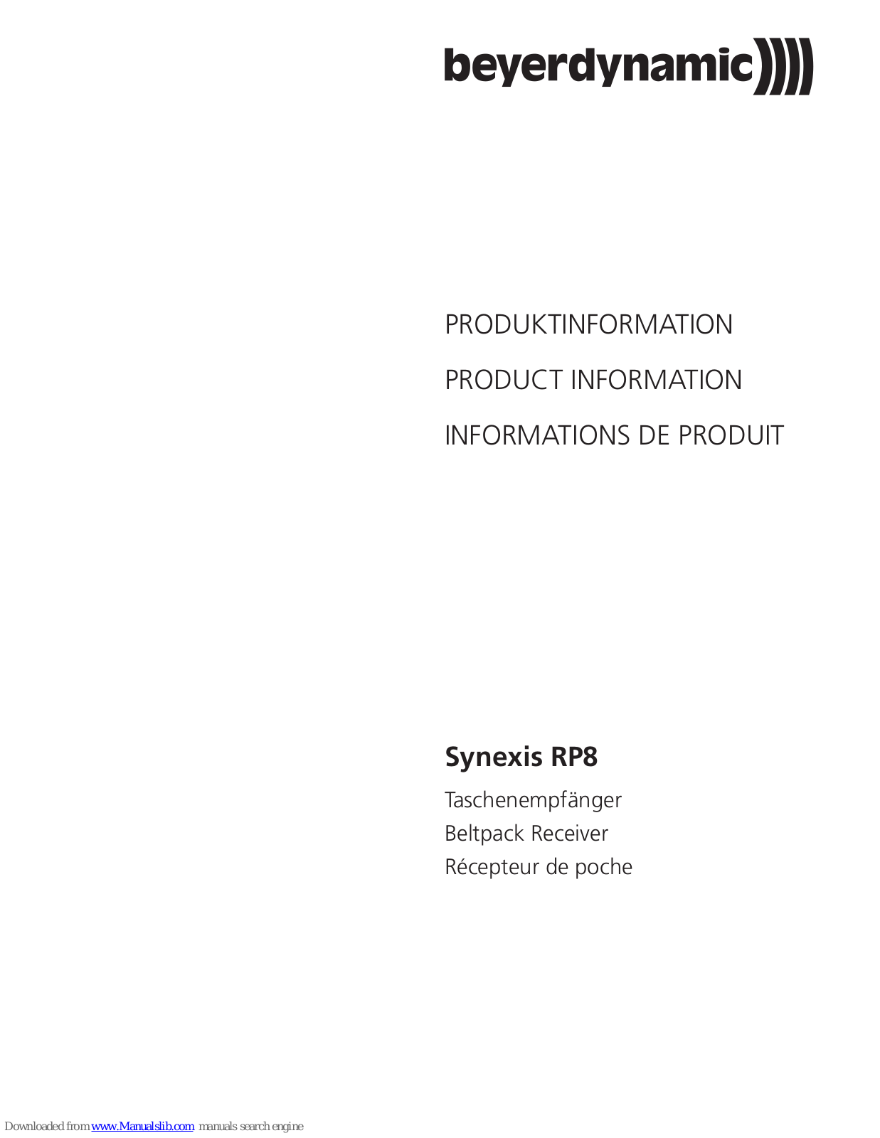 Beyerdynamic Synexis RP8 Product Information