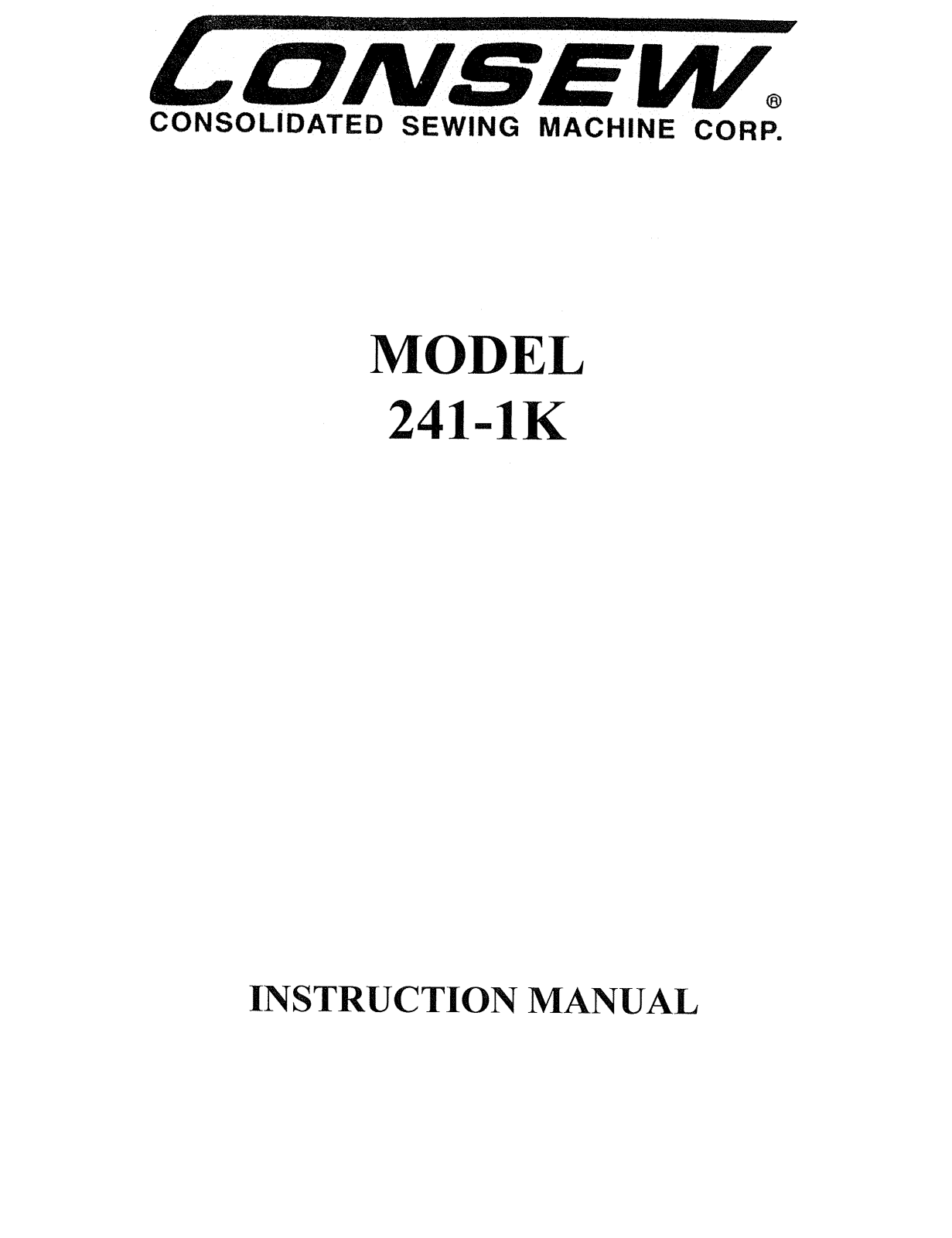 Consew 241-1K Instruction Manual