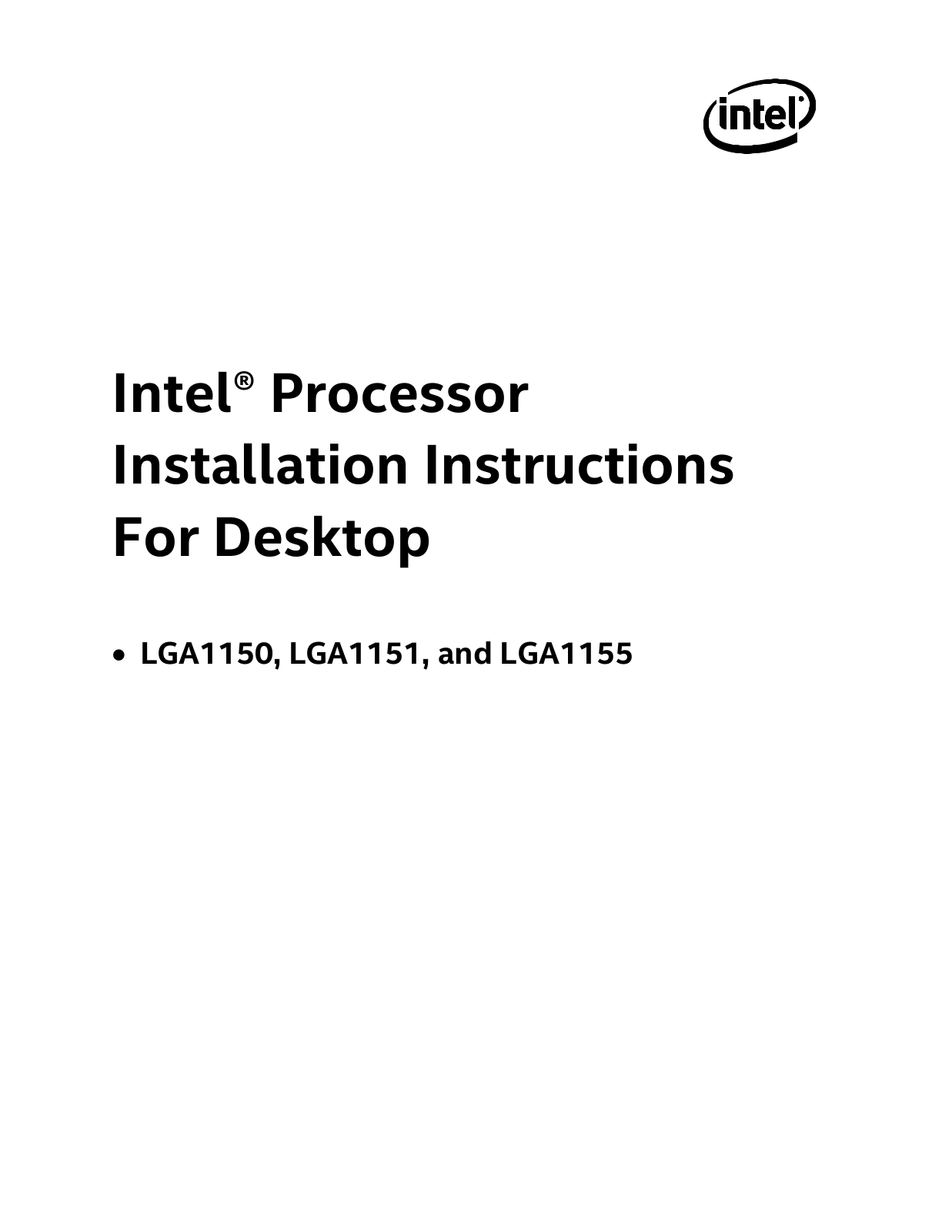 Intel LGA1150, LGA1151 and LGA1155 User Manual