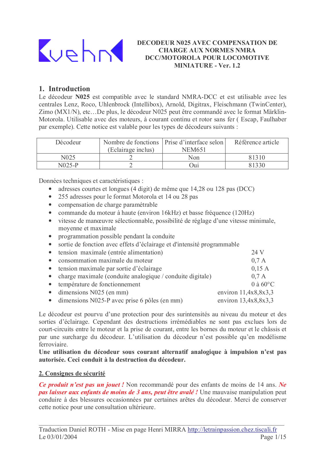 KUEHN N025, N025-P User Manual