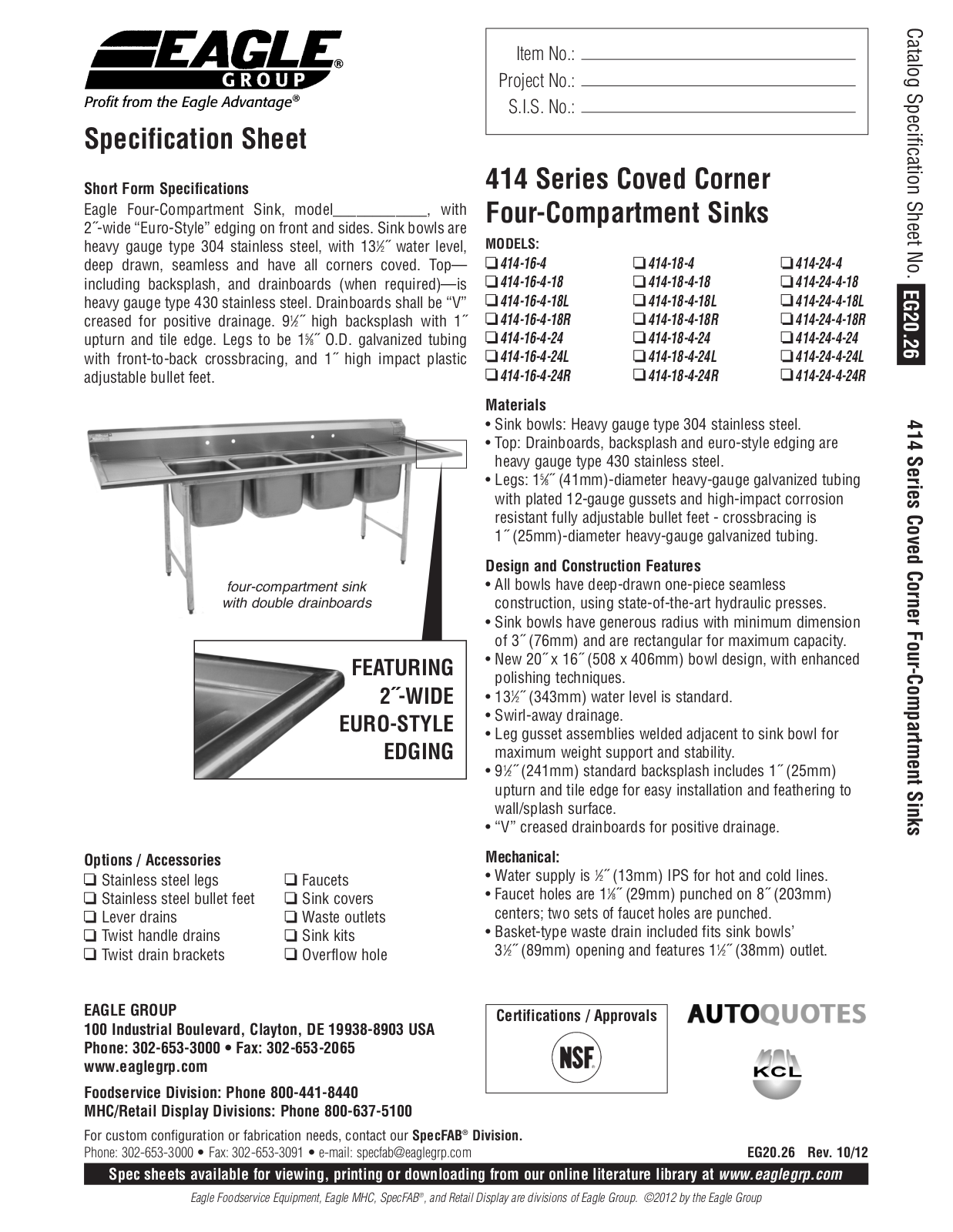 Eagle 414-16-4-24 User Manual