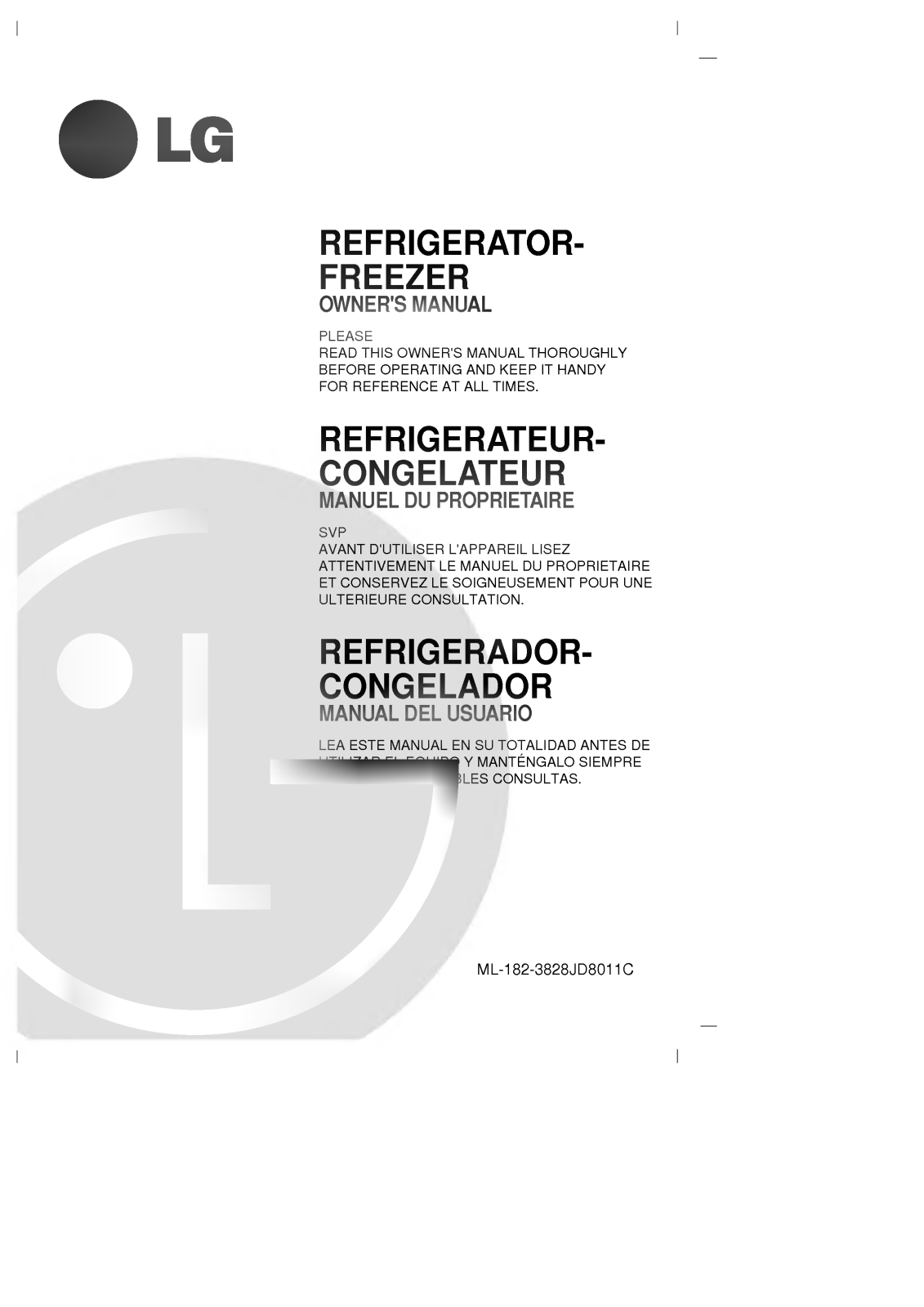 LG GR-182SVF Owner’s Manual