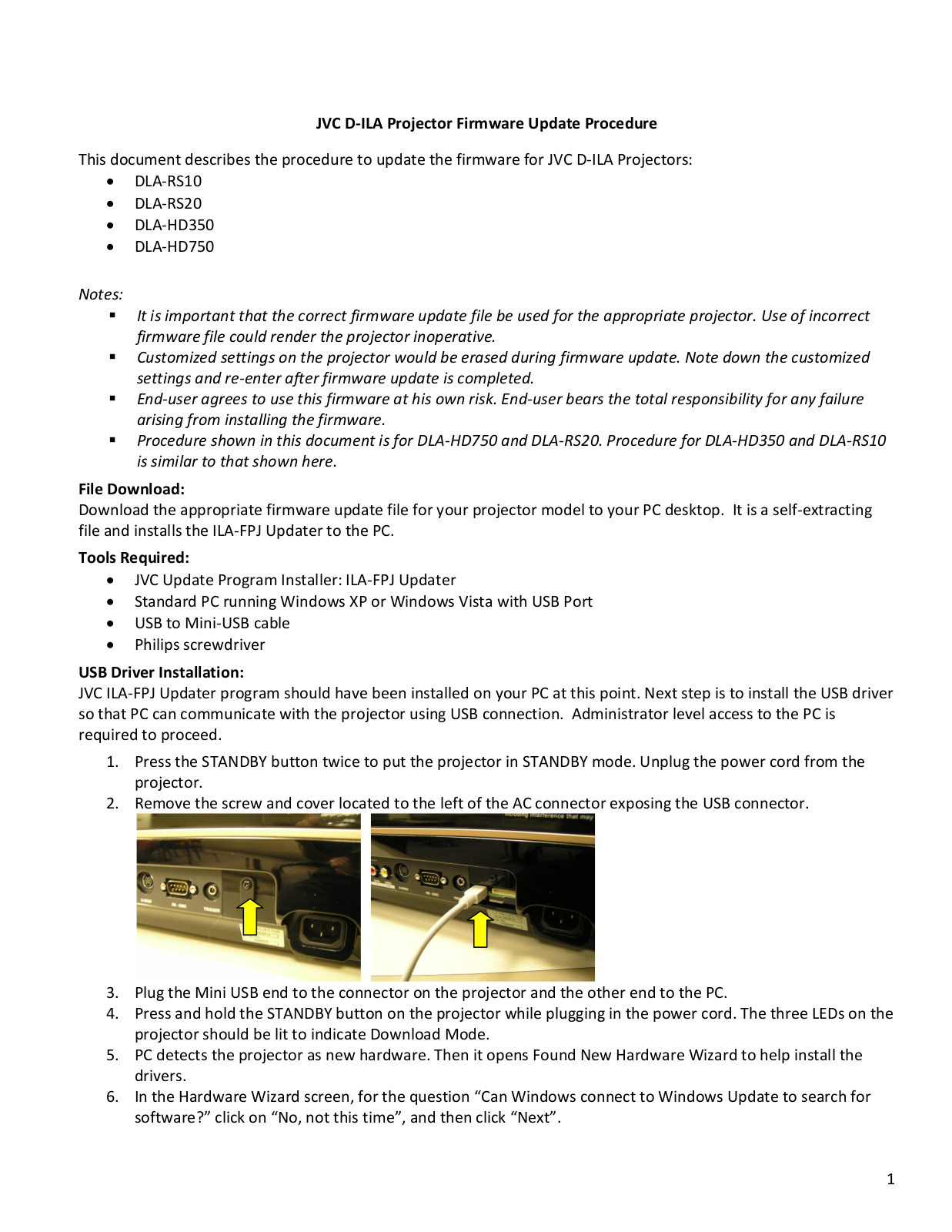 JVC DLARS20 User Manual