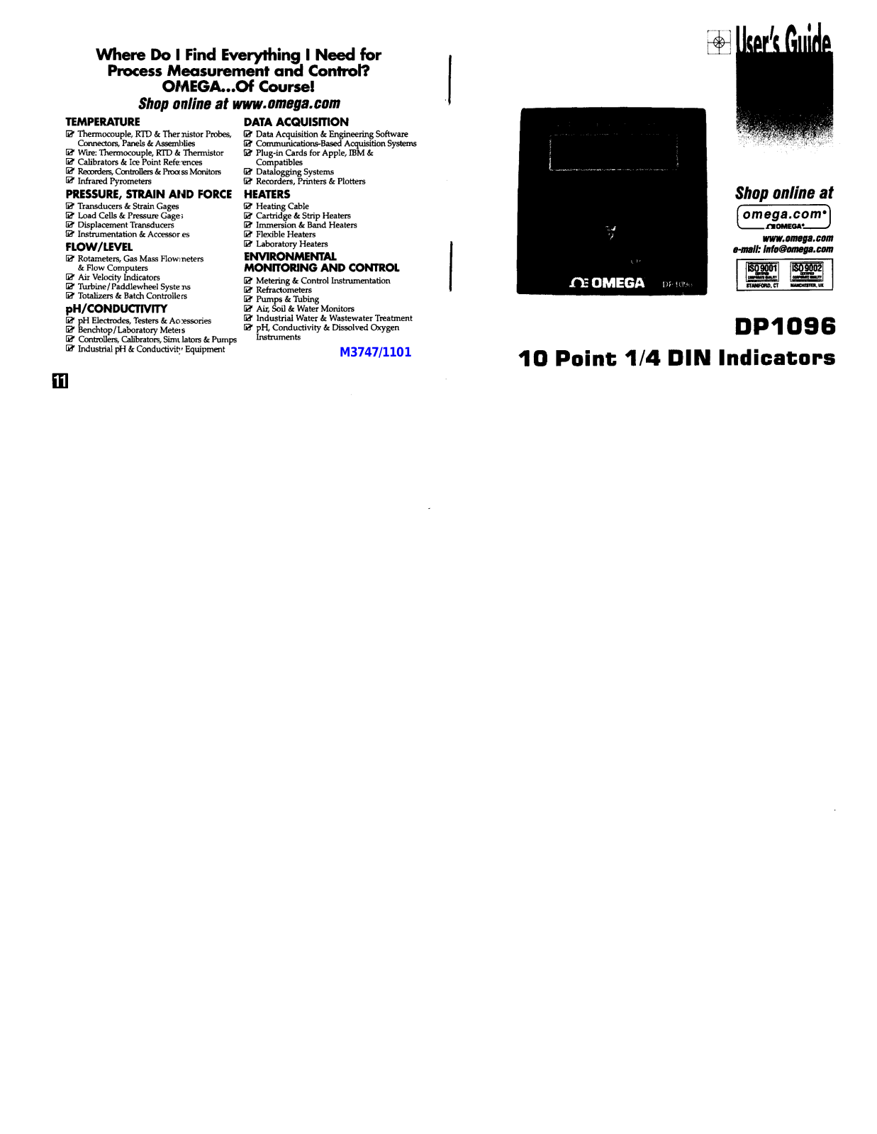 Omega Products DP1069JF Installation  Manual