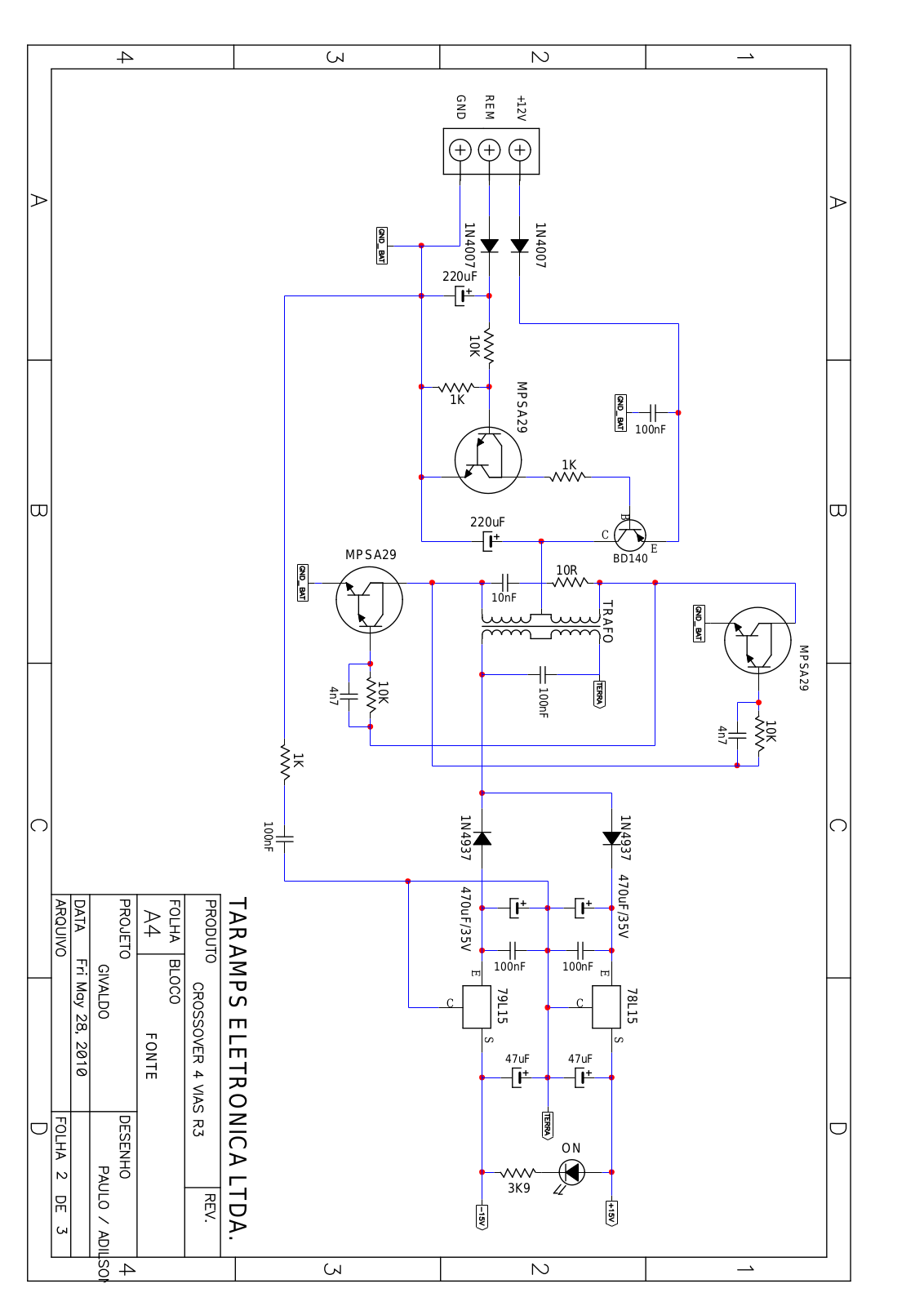 TARAMPS Crossover 4 vias Schematic - ManualMachine.com