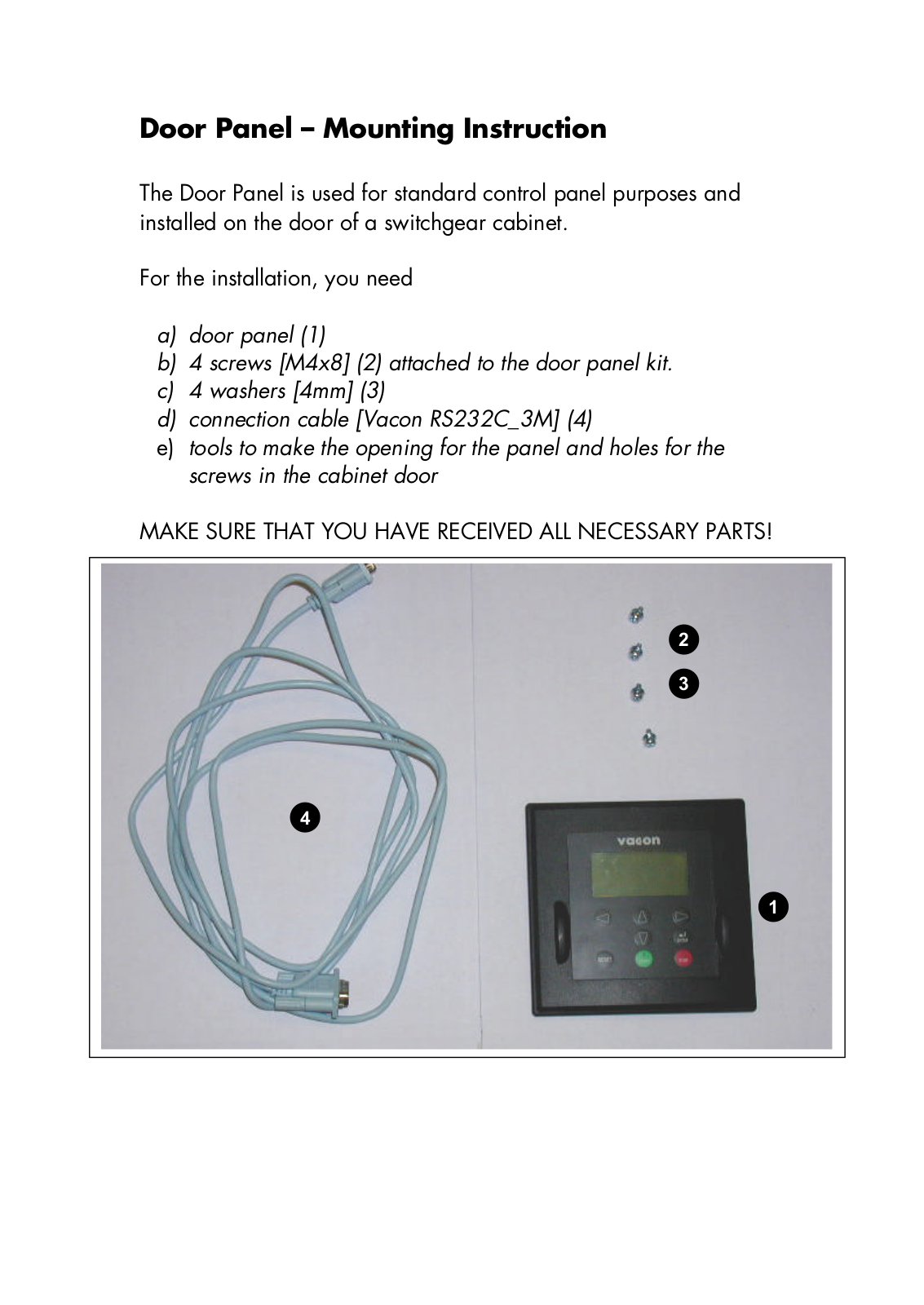 Danfoss Door Panel Installation guide