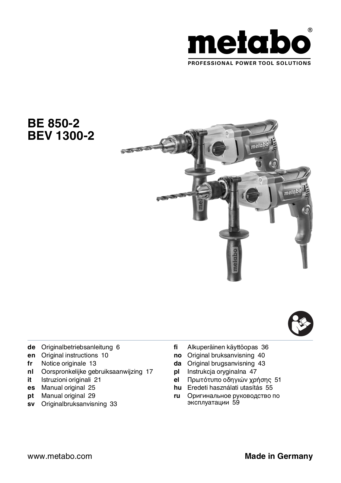 Metabo BEV 1300-2 User Manual