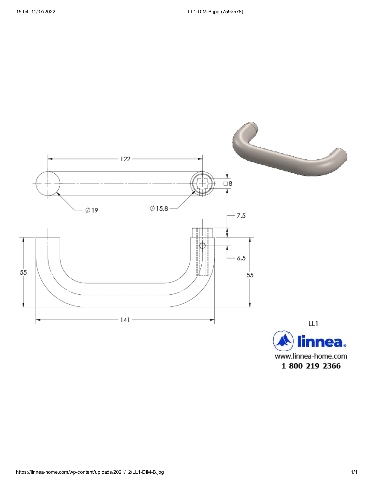 Linnea LNNE1561 Dimensions - ManualMachine.com