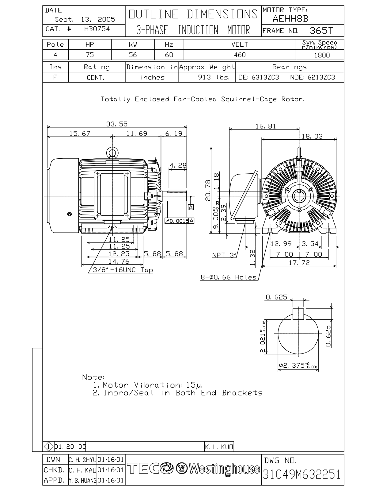 Teco HB0754 Reference Drawing