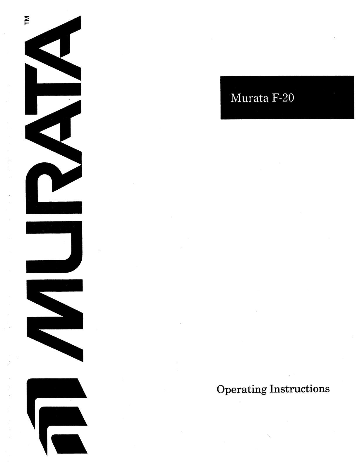 Muratec F-20 User Manual