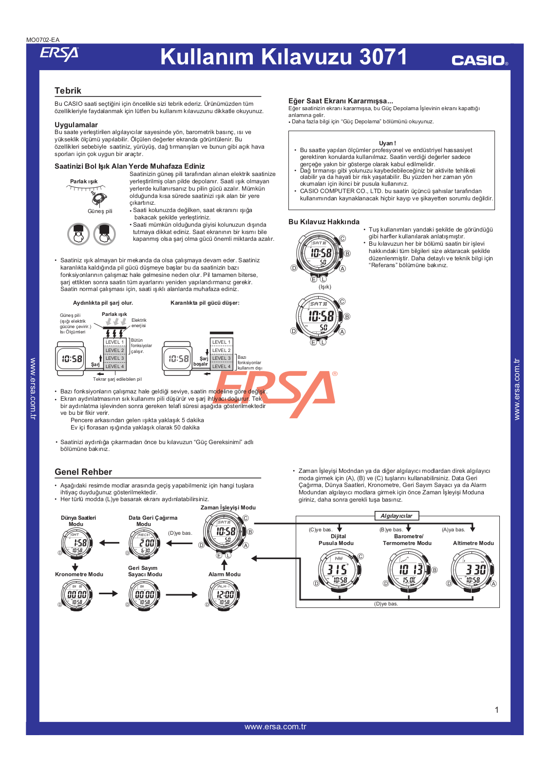 Casio 3071 User Manual