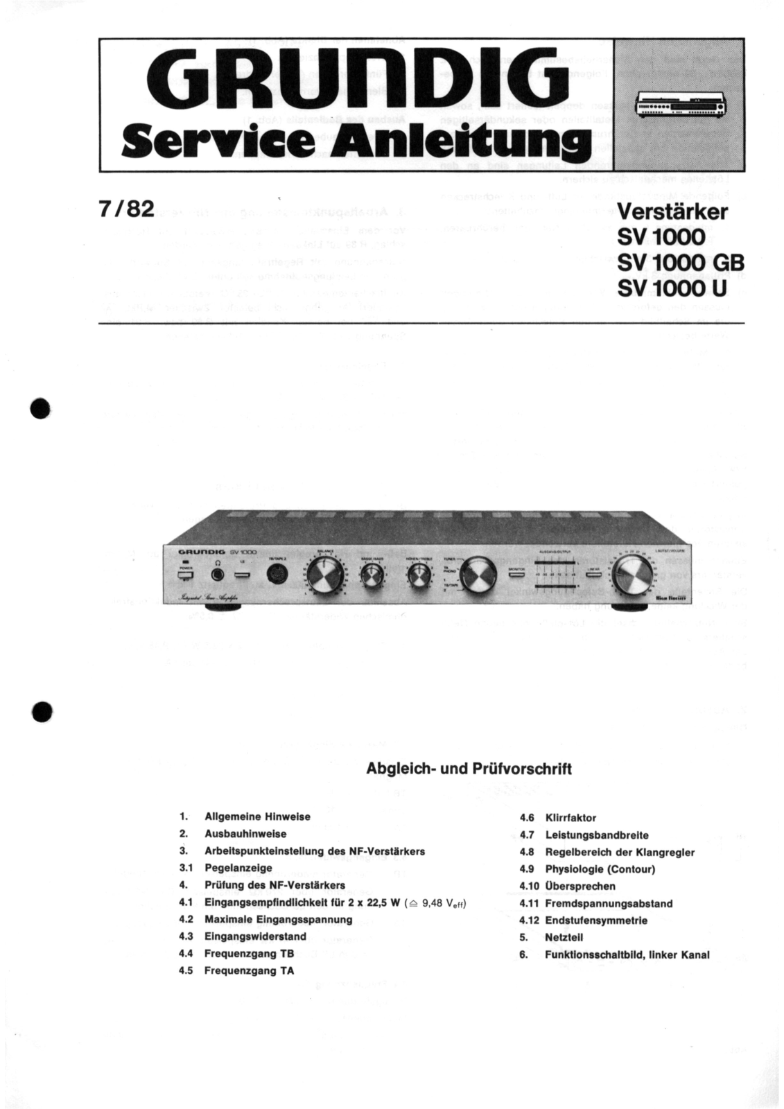 Grundig SV-1000 Service Manual