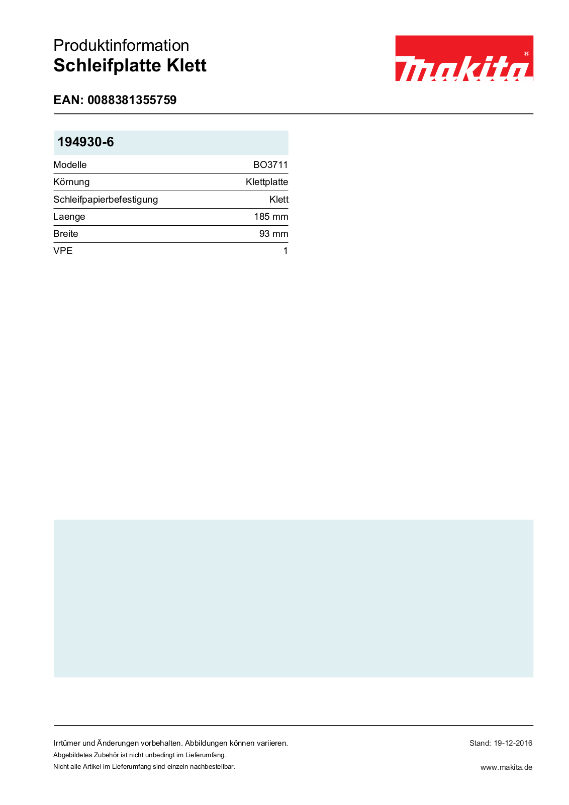 Makita 194930-6 Produkt information