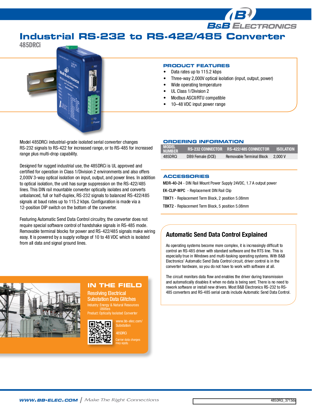 B&B Electronics 485DRCI Datasheet