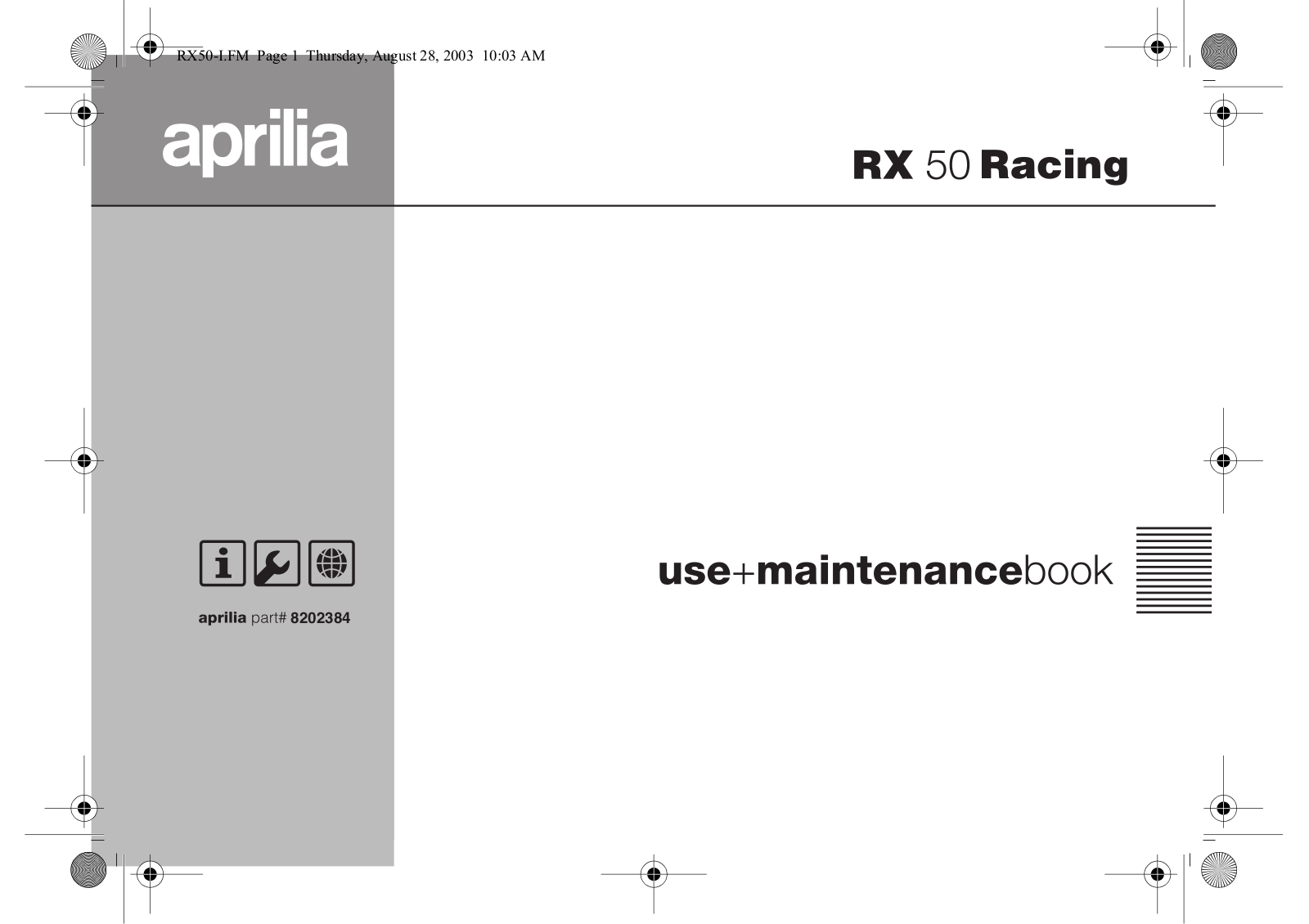 Aprilia RX 50 RACING User Manual