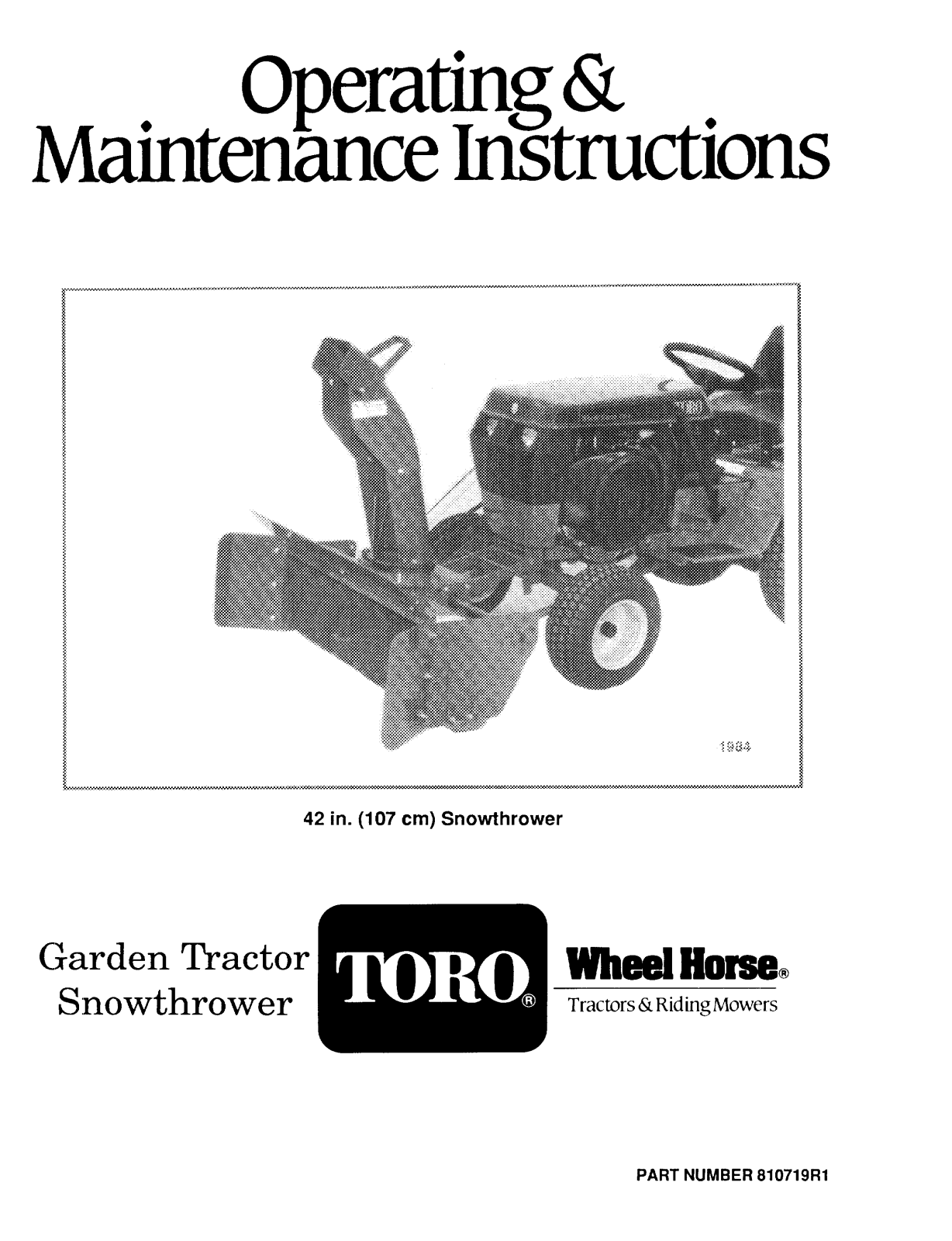 Toro 06-42ST07 Operator's Manual