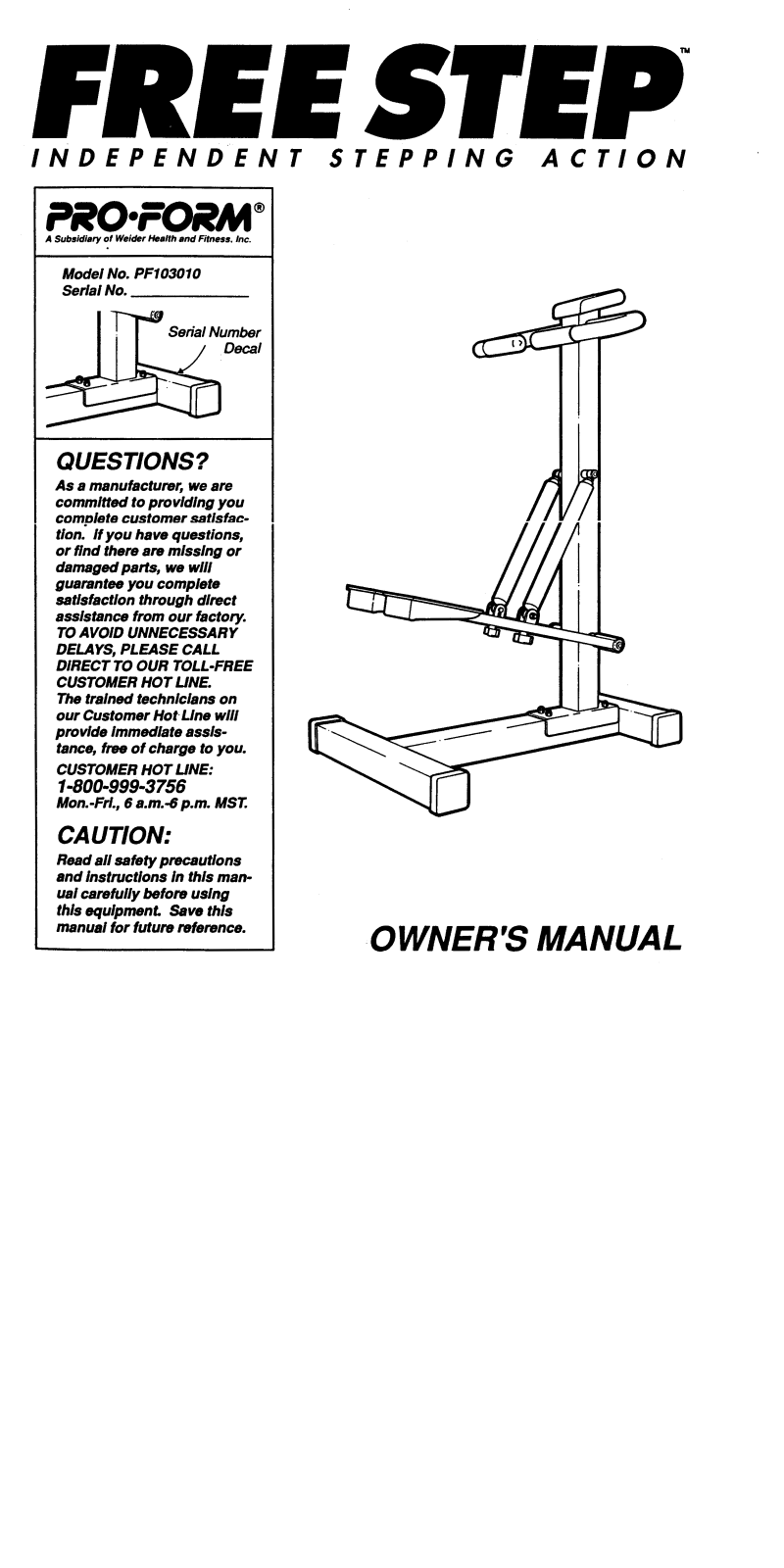 ProForm PF103010 User Manual