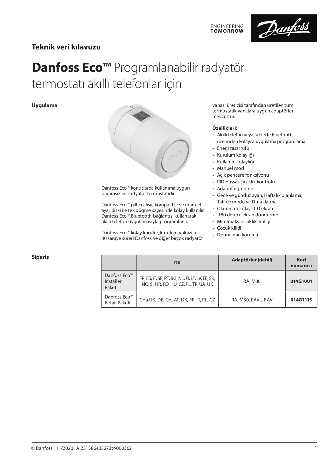 Danfoss Eco Data sheet