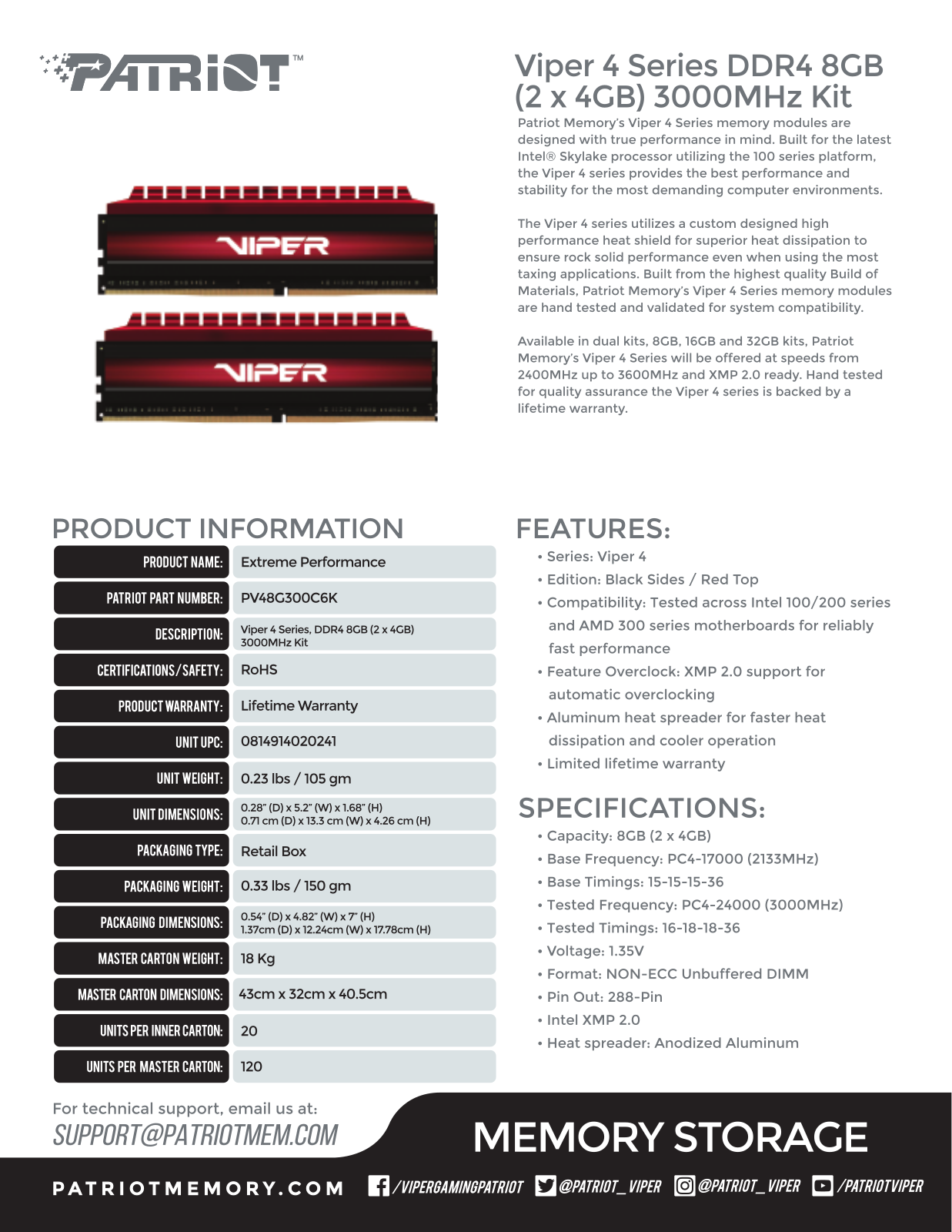 Patriot PV48G300C6K User Manual