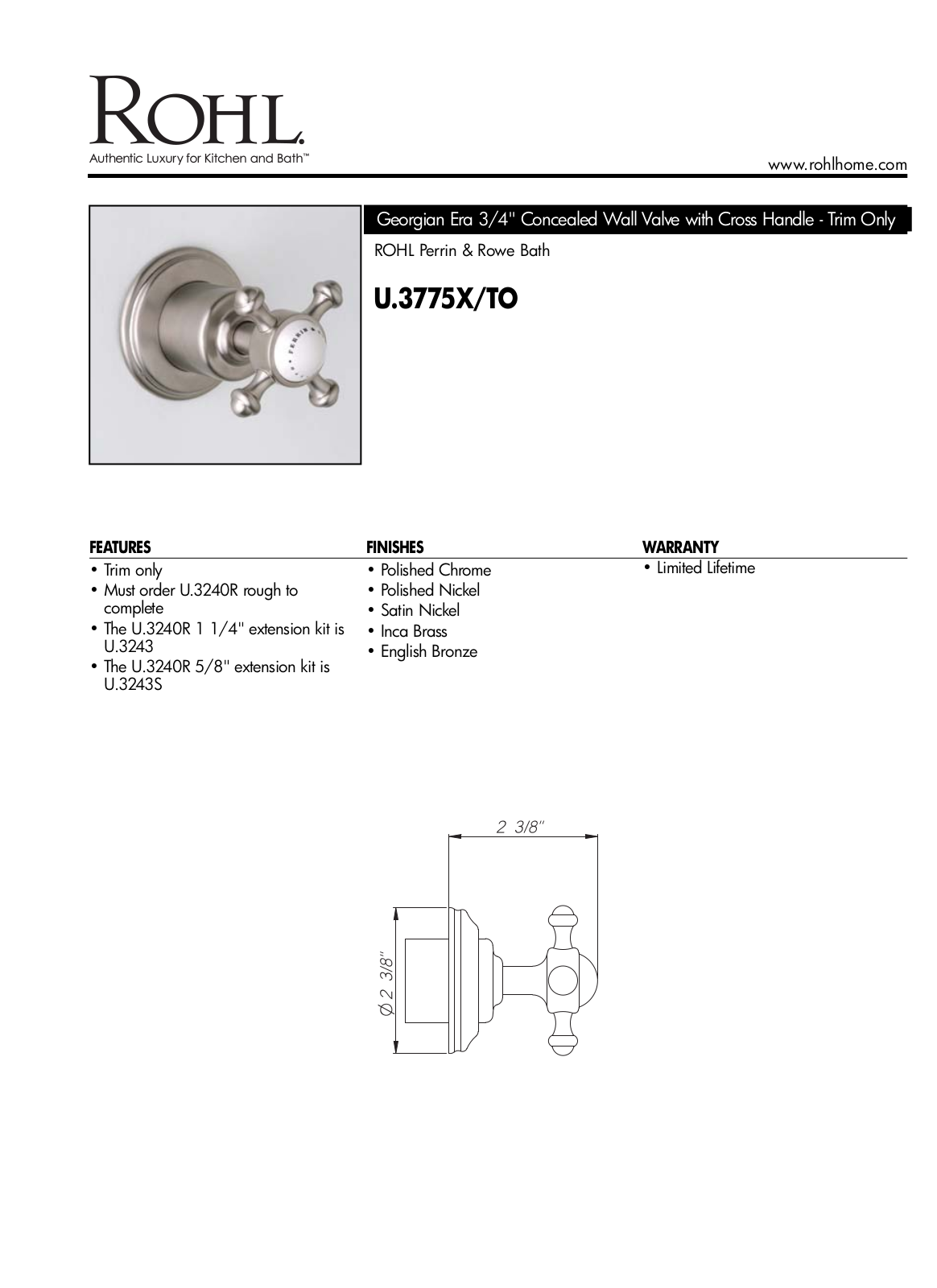 Perrin & Rowe PRWE1454 Specifications - ManualMachine.com