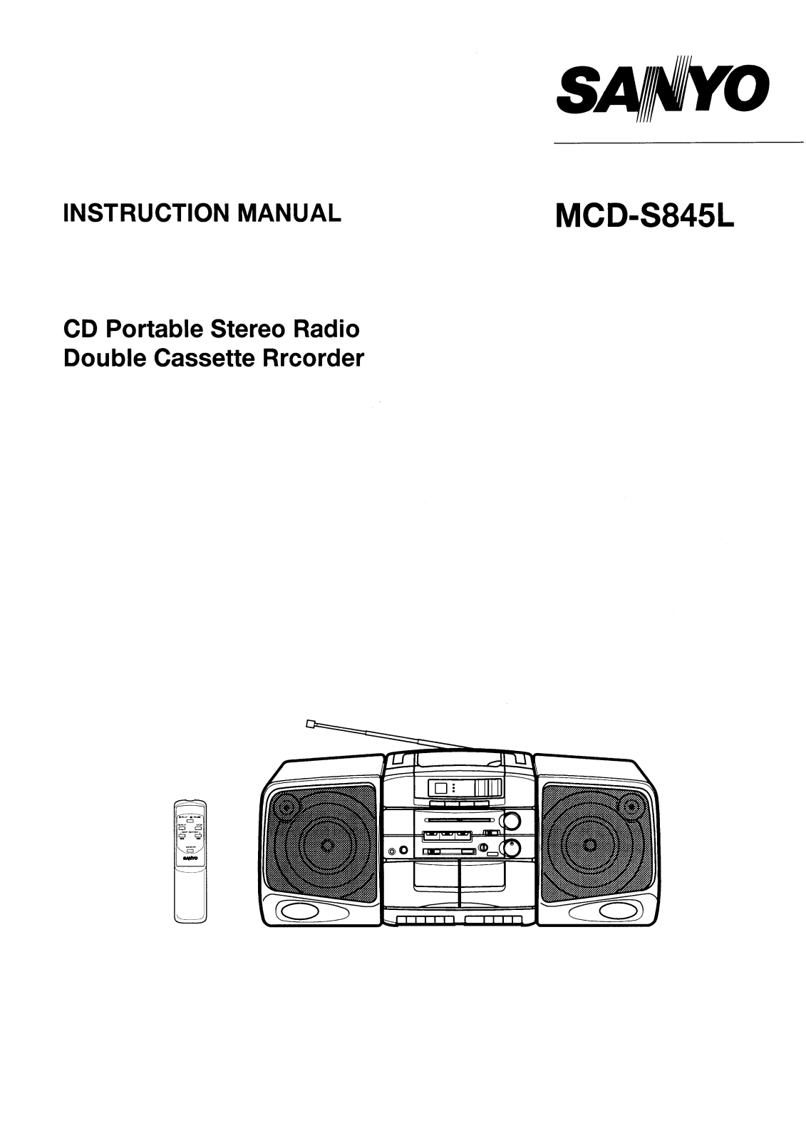 Sanyo MCD-S845L Instruction Manual