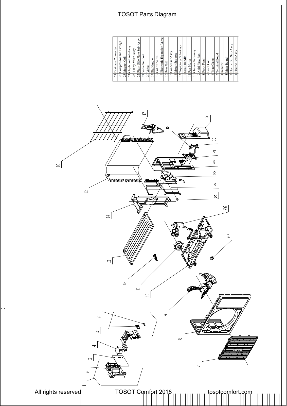 Tosot TW12HQ1C2D Part List