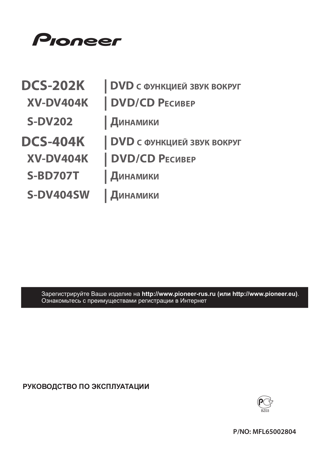 Pioneer XV-DV404K User Manual