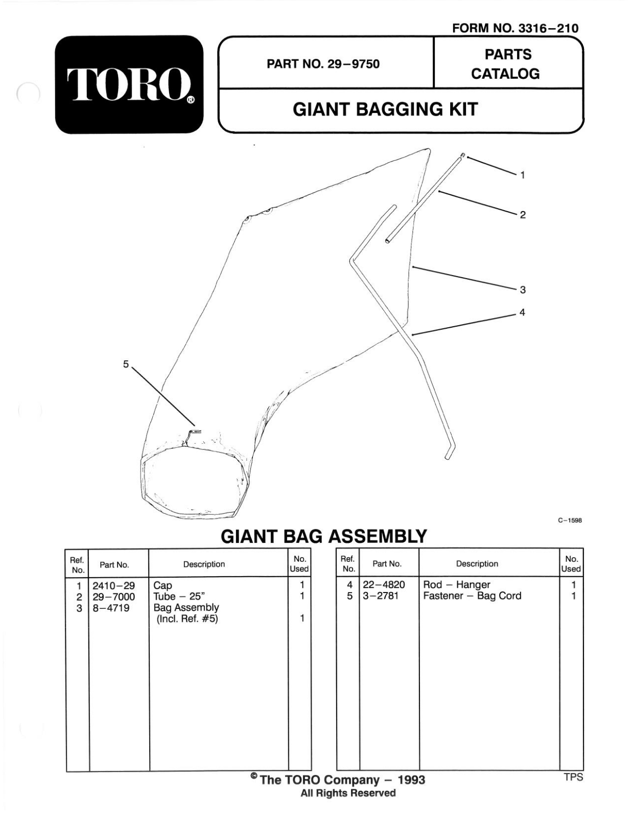 Toro 29-9750 Parts Catalogue