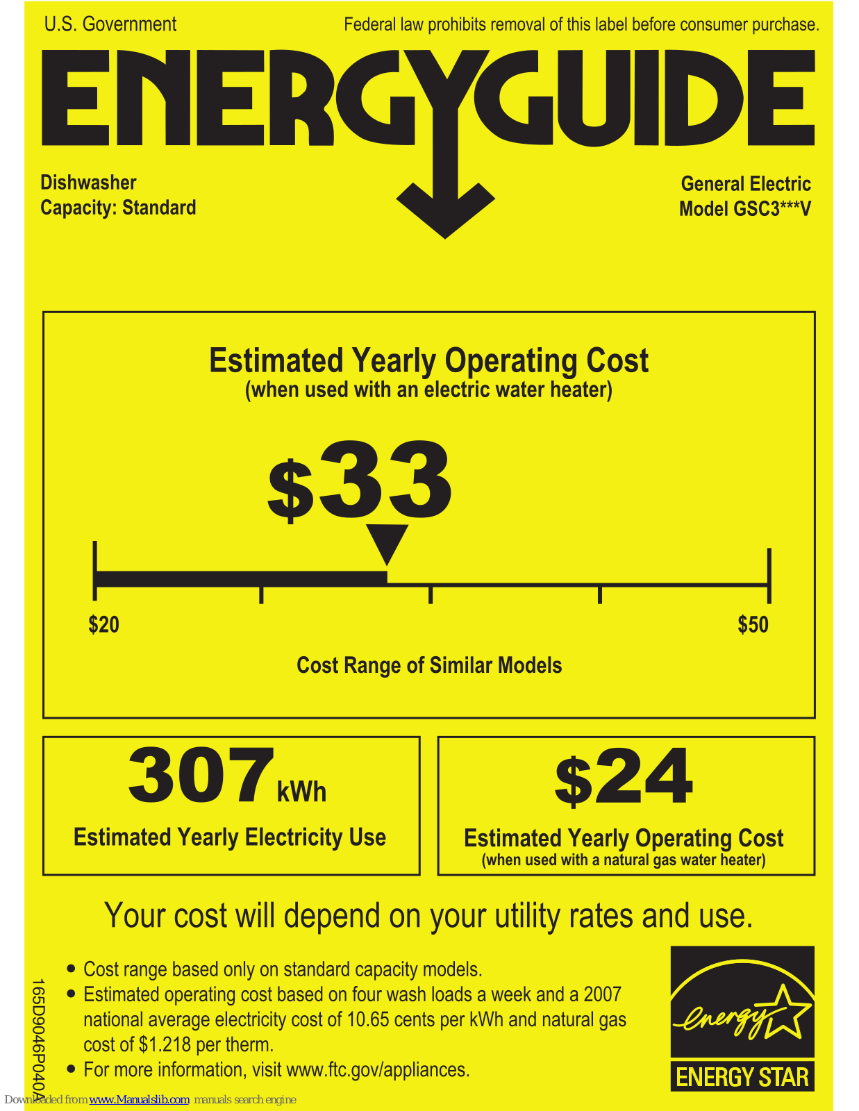 GE GSC3500VWW, GSC3***V Series Energy Manual