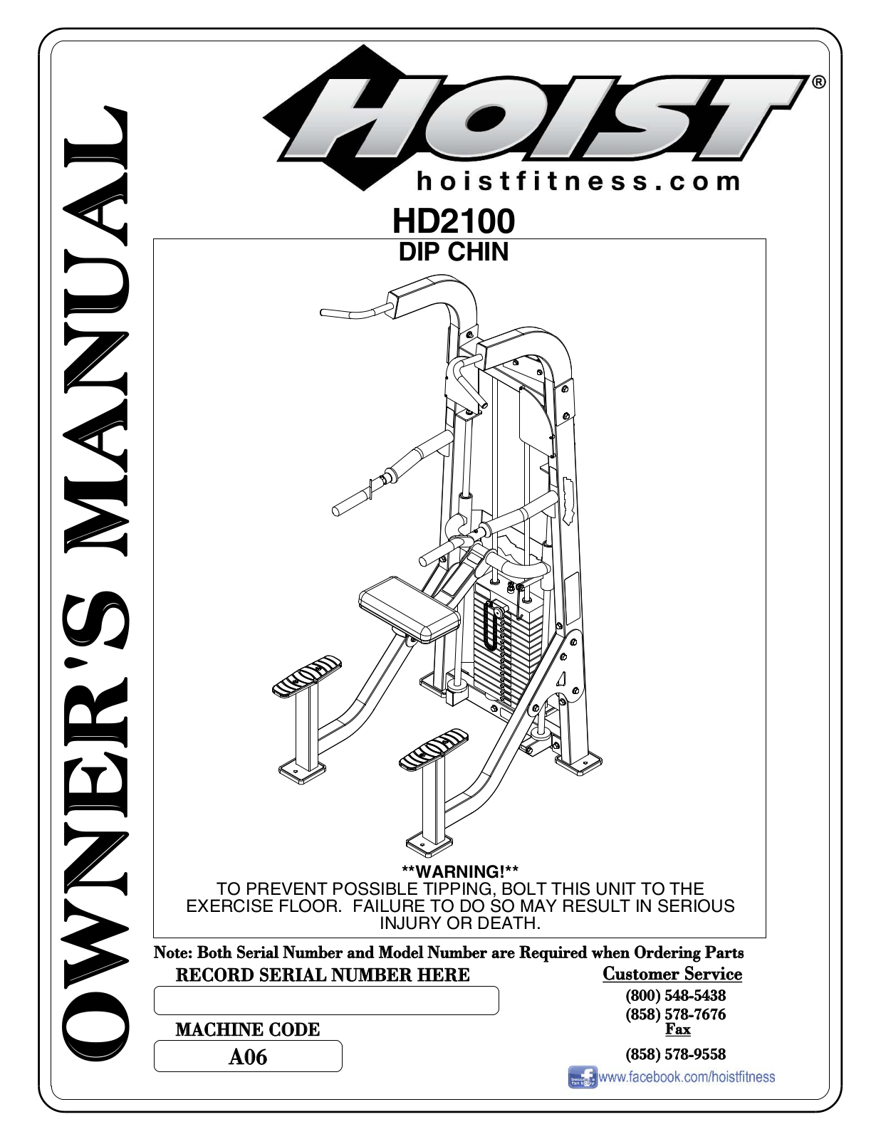 Hoist Fitness HD2100 User Manual