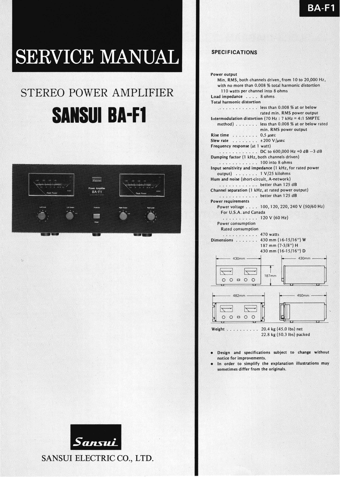 Sansui BA-F1 Service Manual