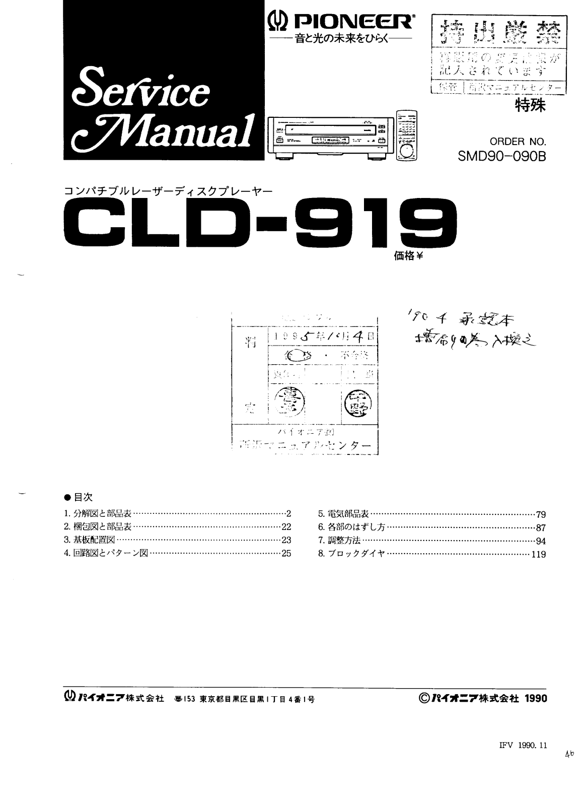 Pioneer CLD-919 Service manual