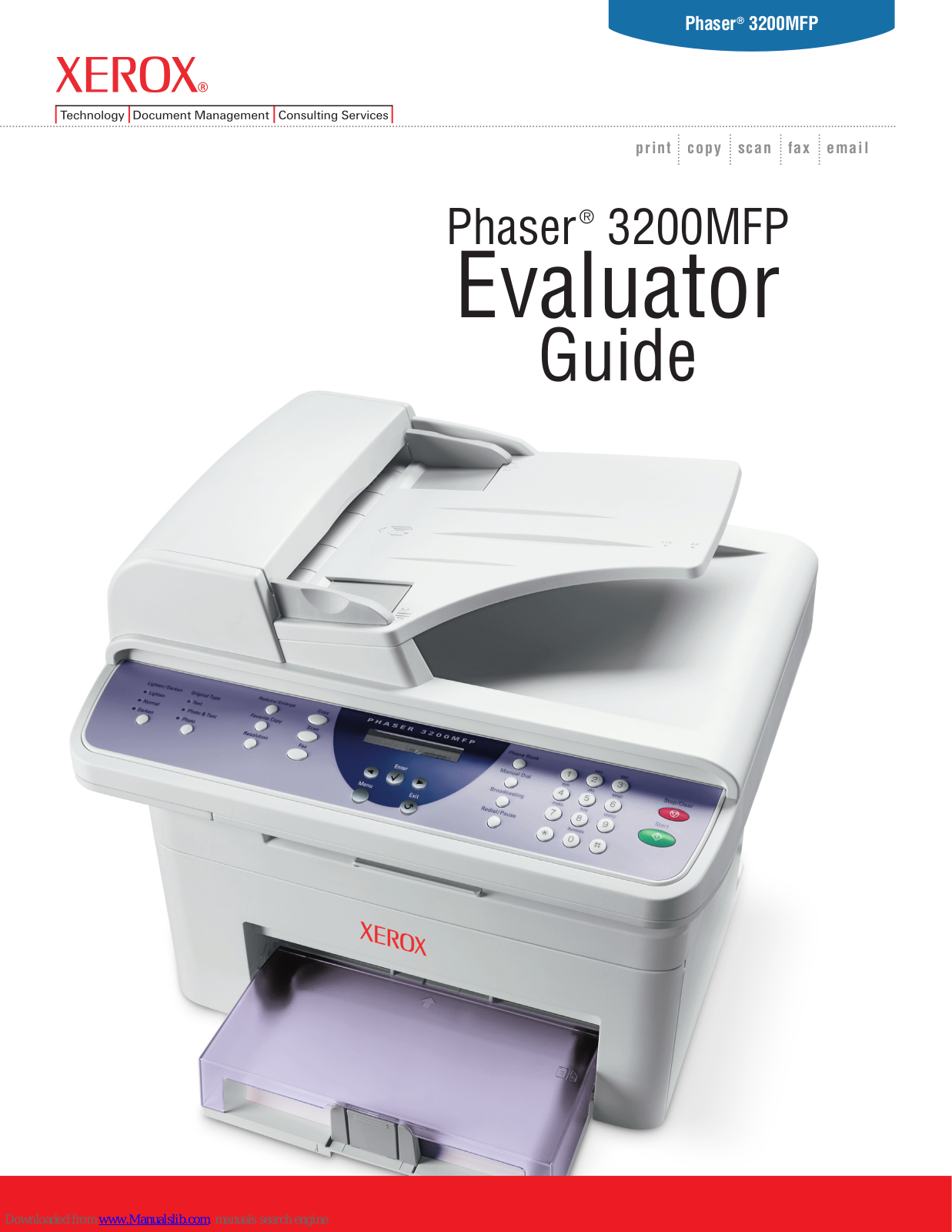 Xerox Phaser 3200, Phaser 3200MFP, Phaser 3200MFPB, Phaser 3200MFPN Evaluator Manual