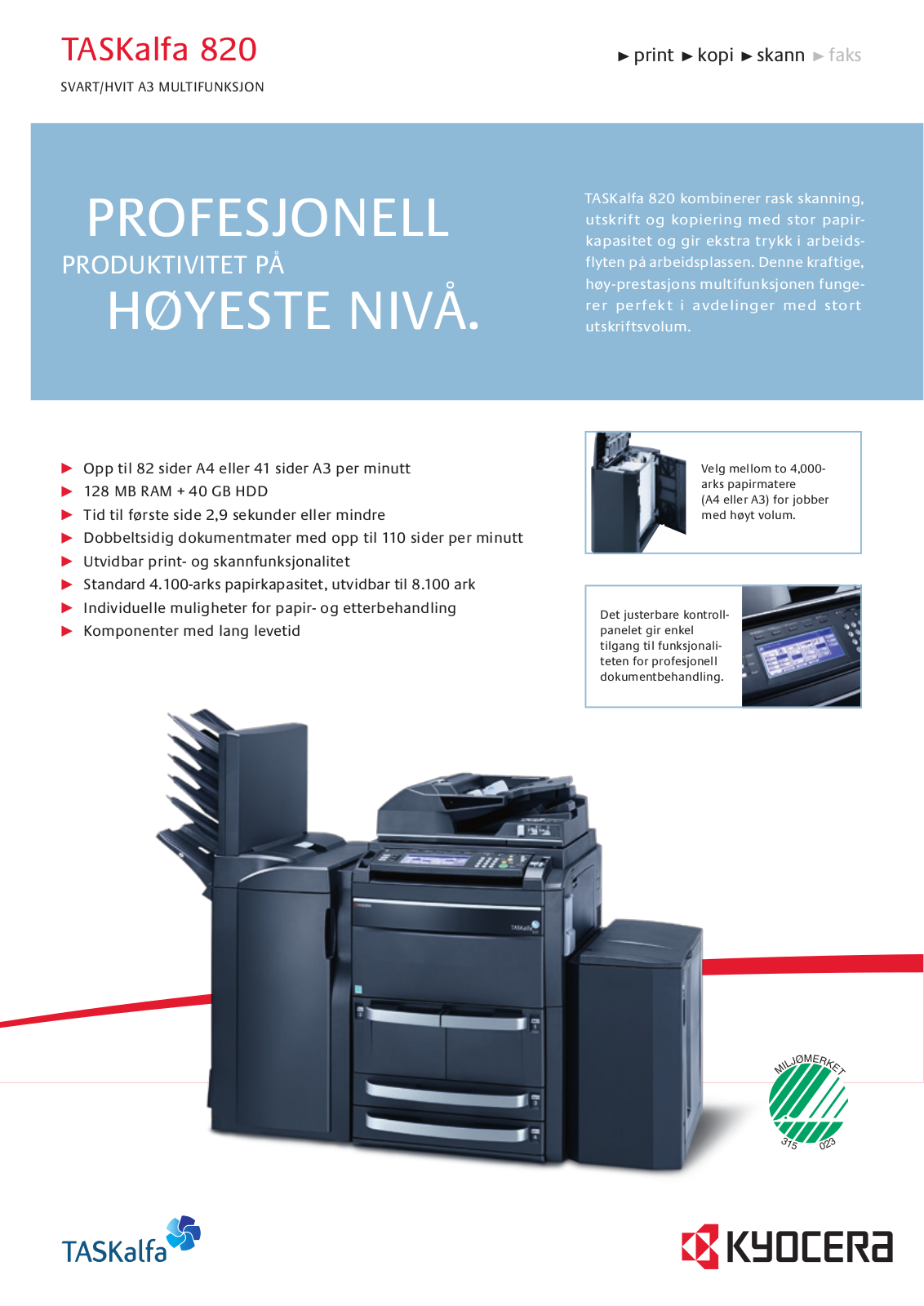 Kyocera TASKalfa 820 Brochure