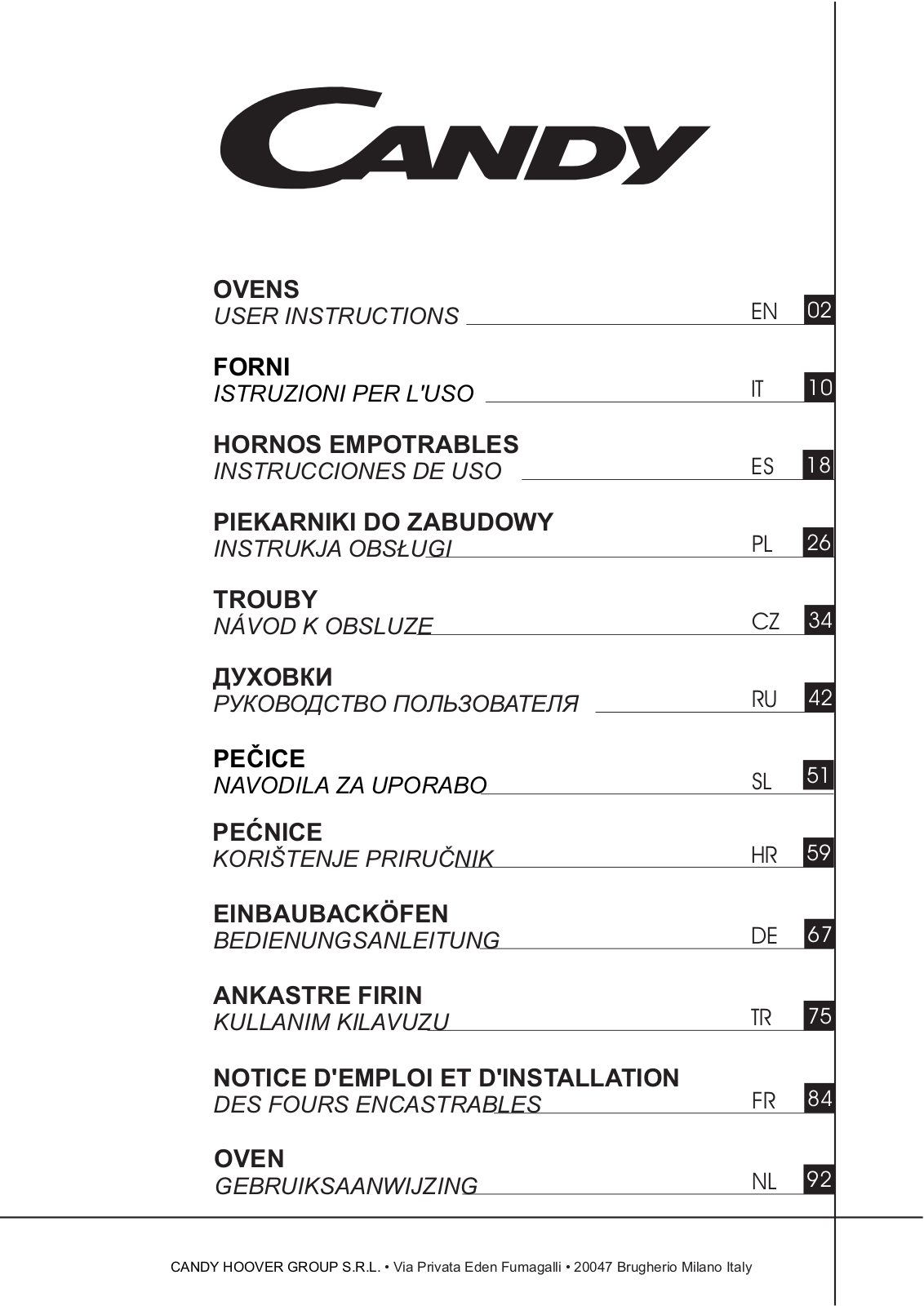 Candy FCXP825X, CELF609X, FCXE645VX, FCXP615X User Manual